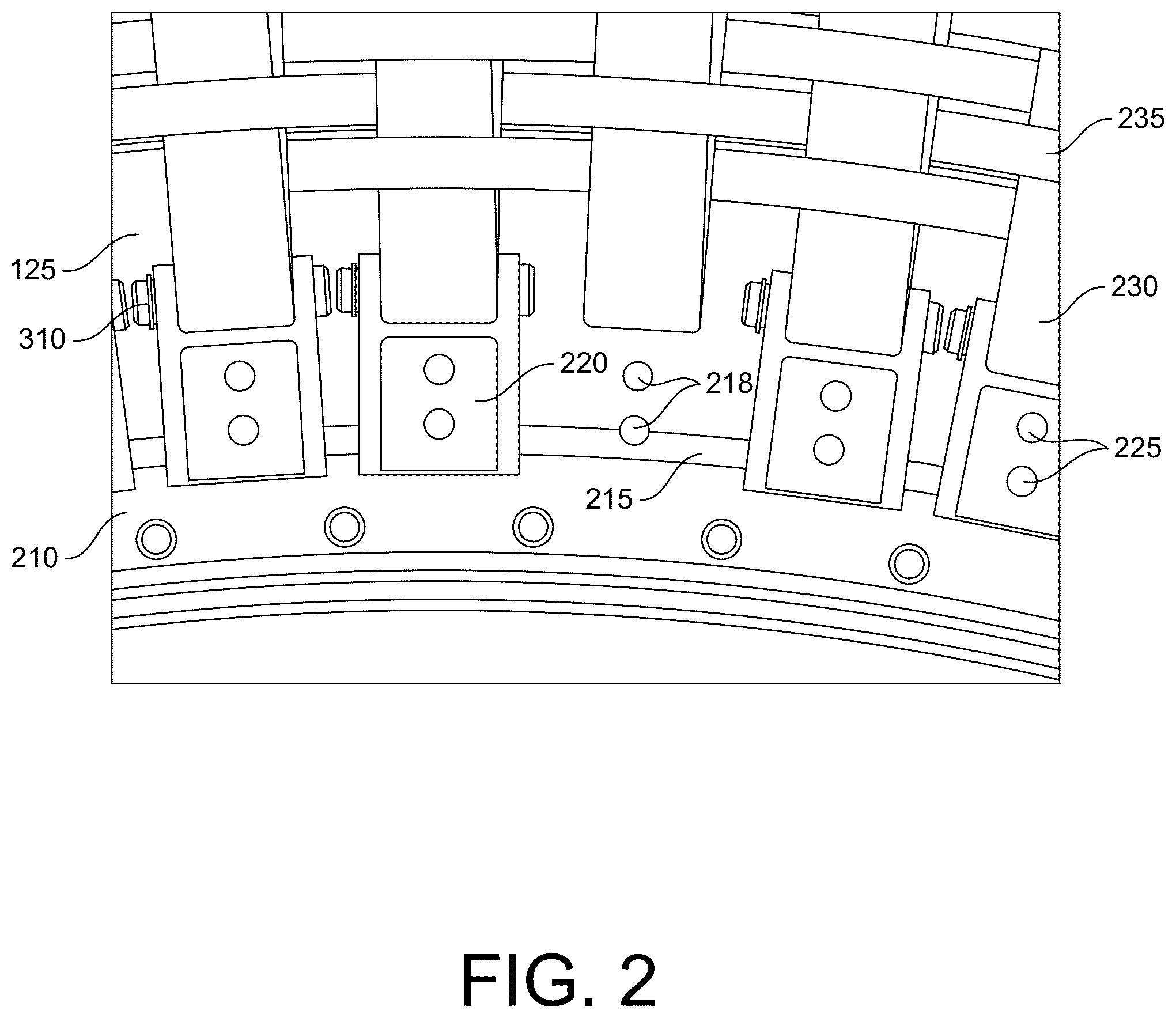 Patent US12104745 Figure 3 – Mounting flange and bracket for a space habitat