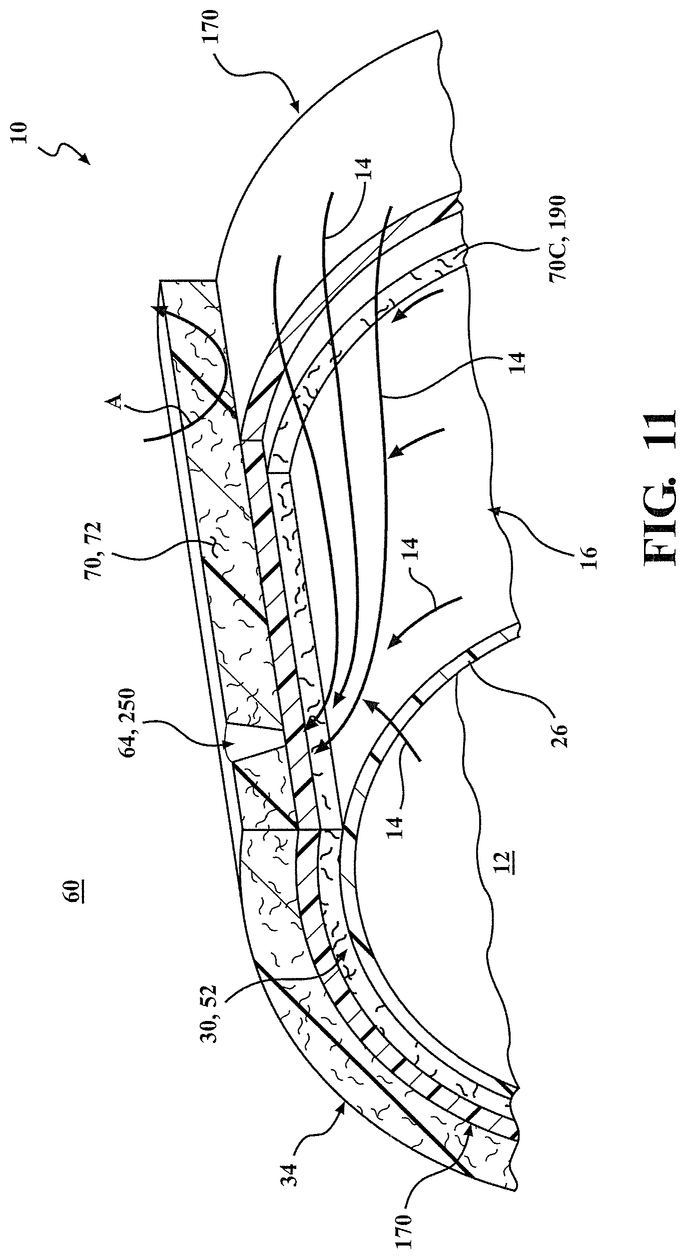 Patent US12104749 Figure 12 – Liner collapse mitigations for type IV conformable pressure vessels