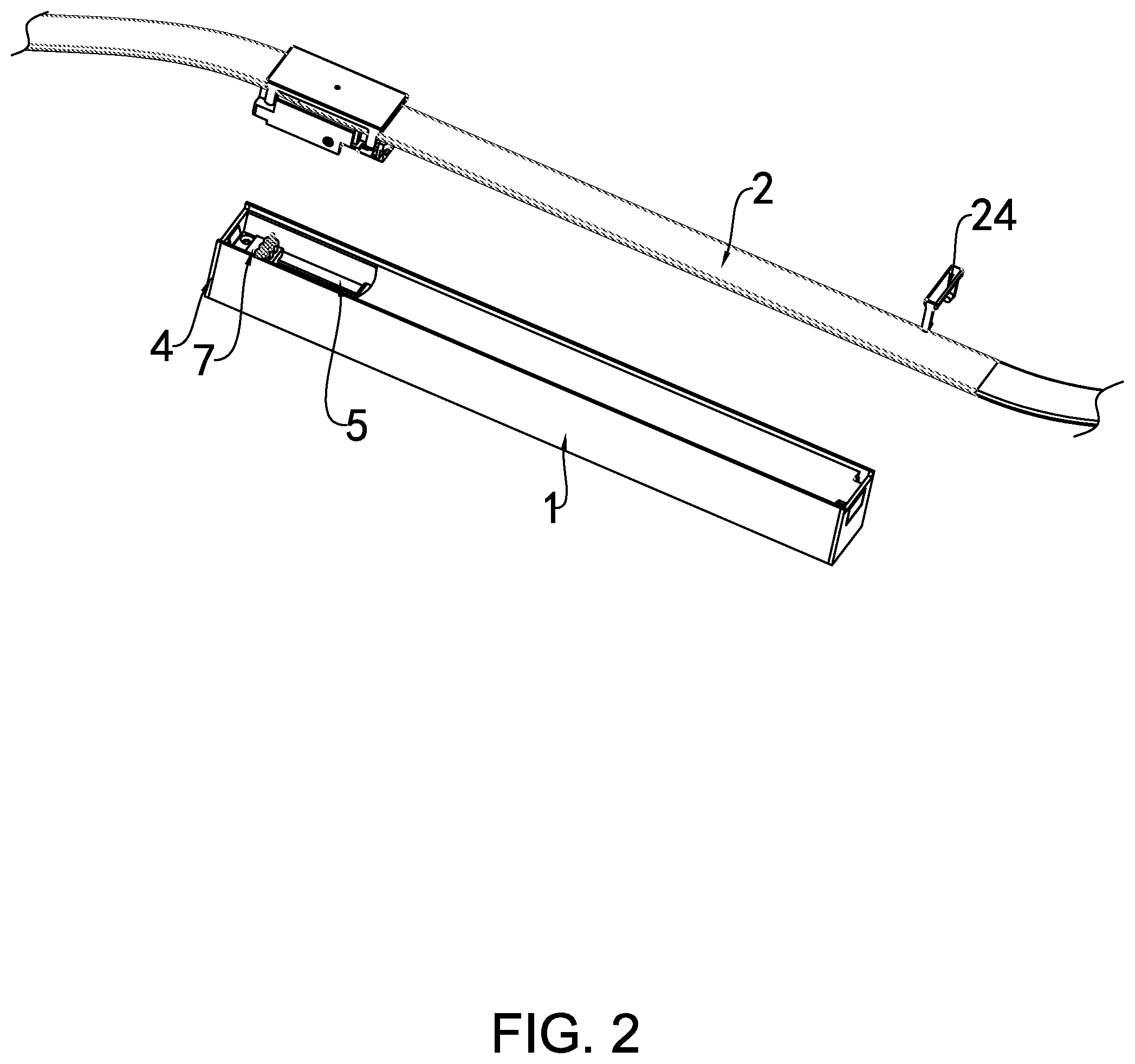 Patent US12104758 Figure 2 – Flexible low-voltage rail lighting system