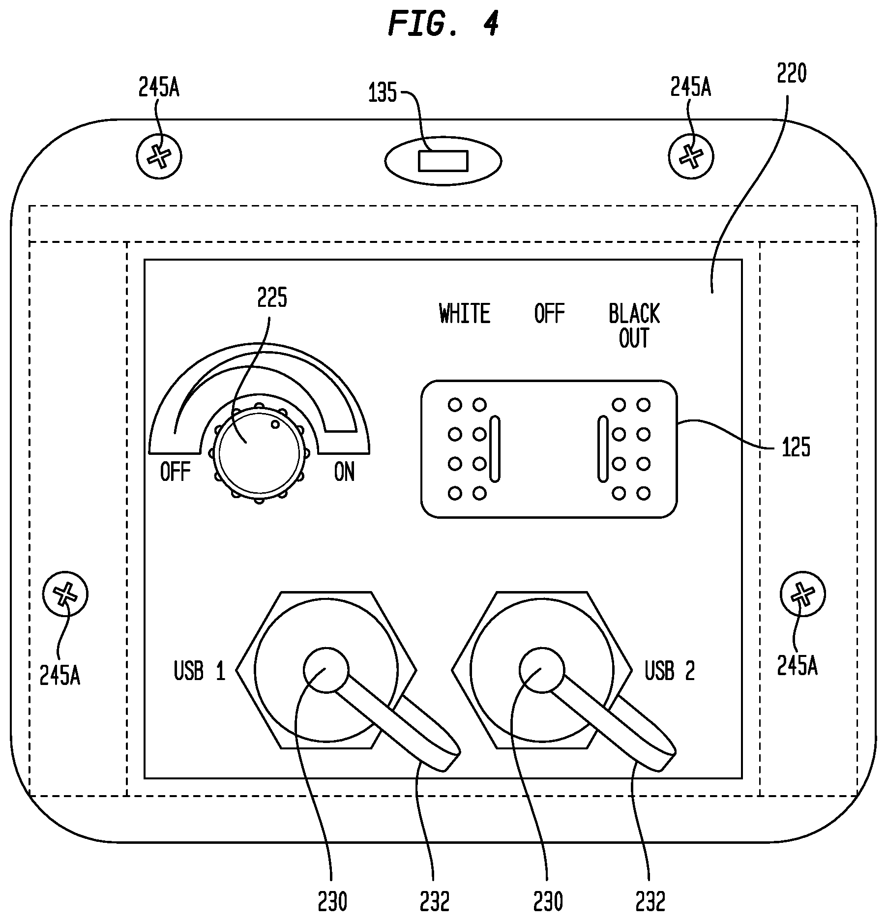 Patent US12104759 Figure 4 – Flexible lighting system with a carrying bag or container having an externally deployable flexible light strip