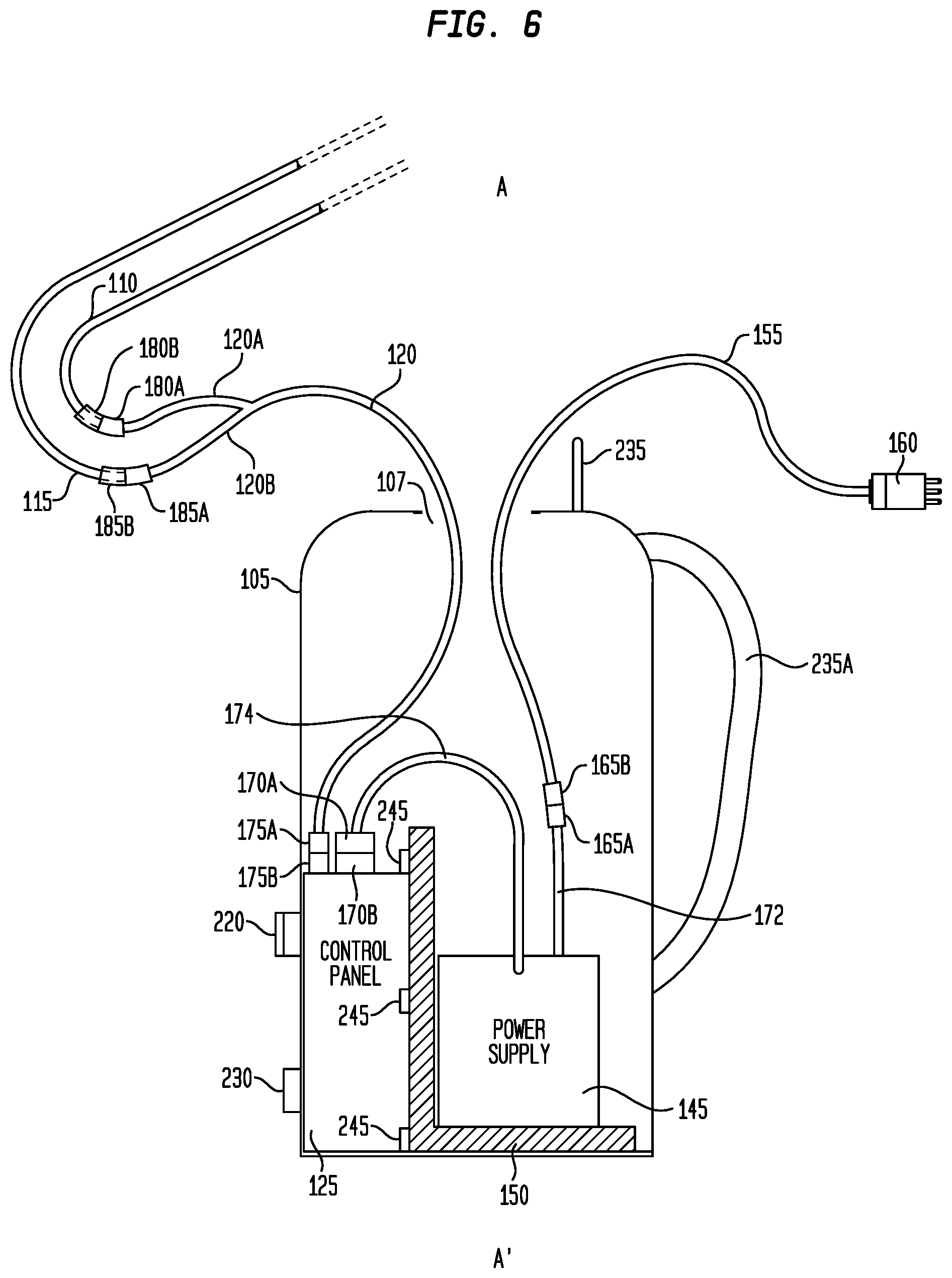 Patent US12104759 Figure 6 – Flexible lighting system with a carrying bag or container having an externally deployable flexible light strip