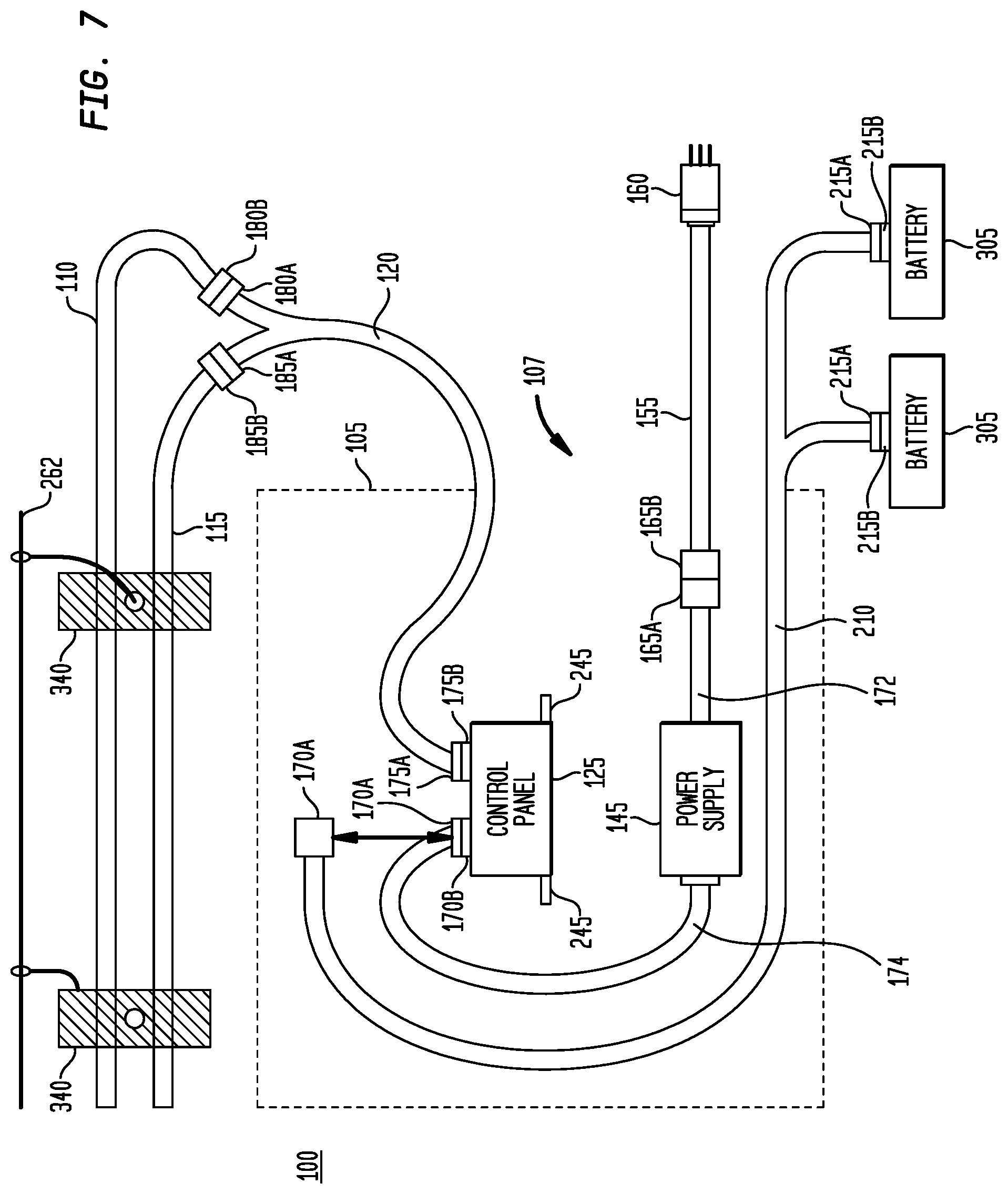 Patent US12104759 Figure 7 – Flexible lighting system with a carrying bag or container having an externally deployable flexible light strip