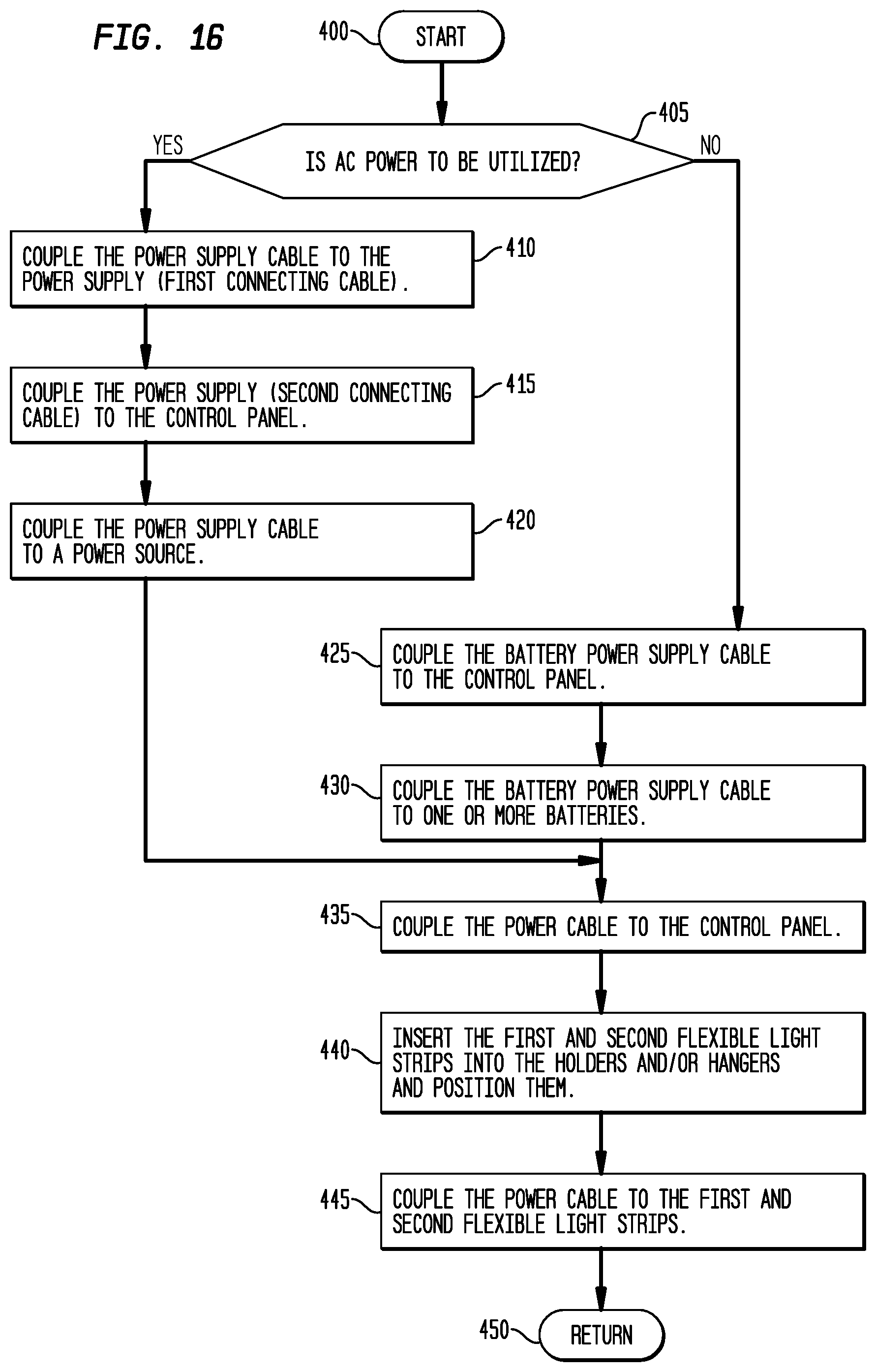 Patent US12104759 Figure 16 – Flexible lighting system with a carrying bag or container having an externally deployable flexible light strip