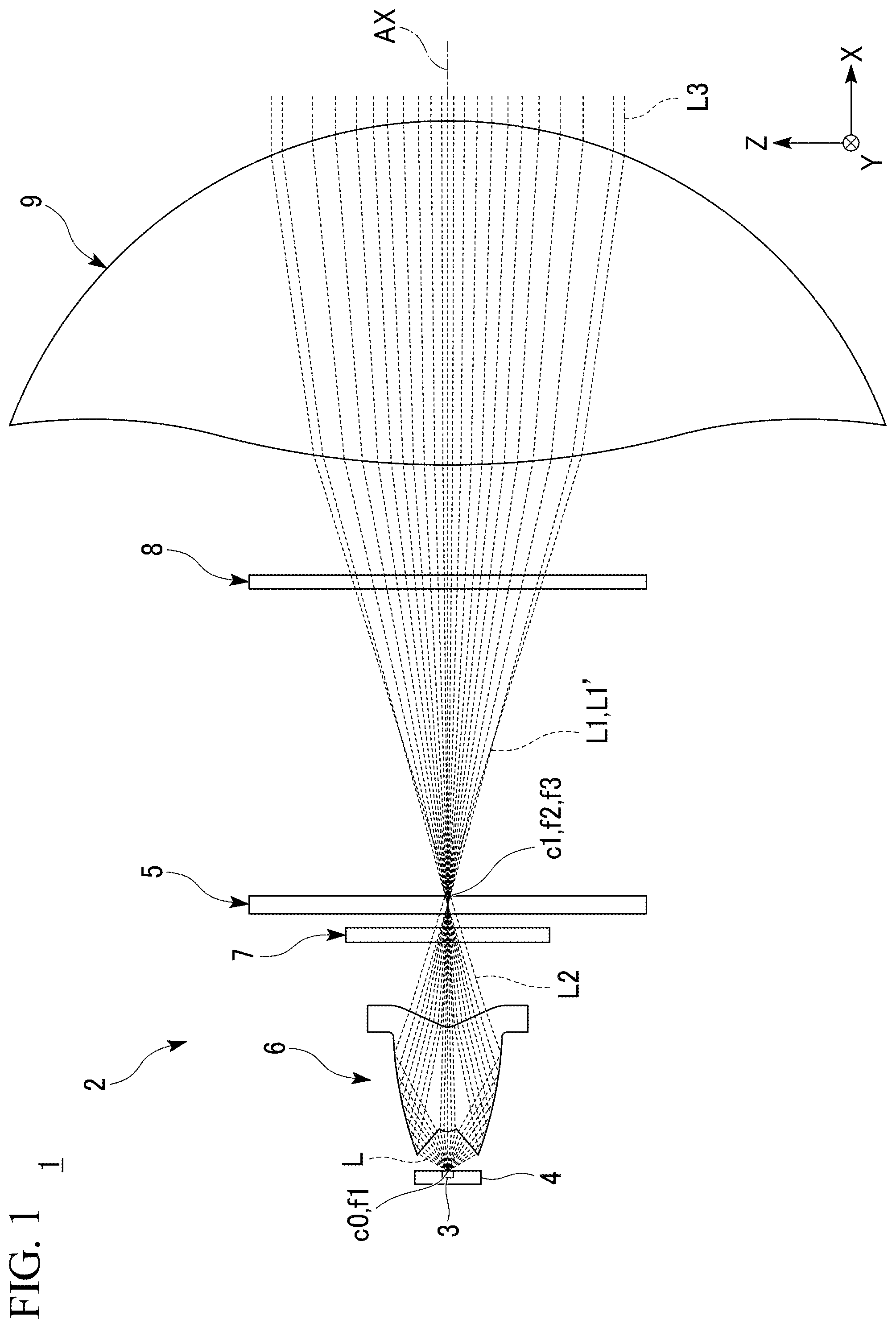 Patent US12104761 Figure 1 – Vehicle lamp