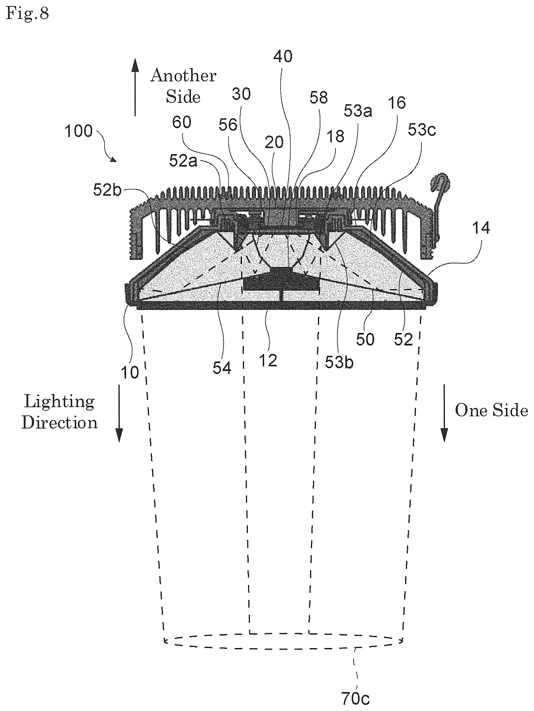 Patent US12104768 Figure 8 – Lighting device