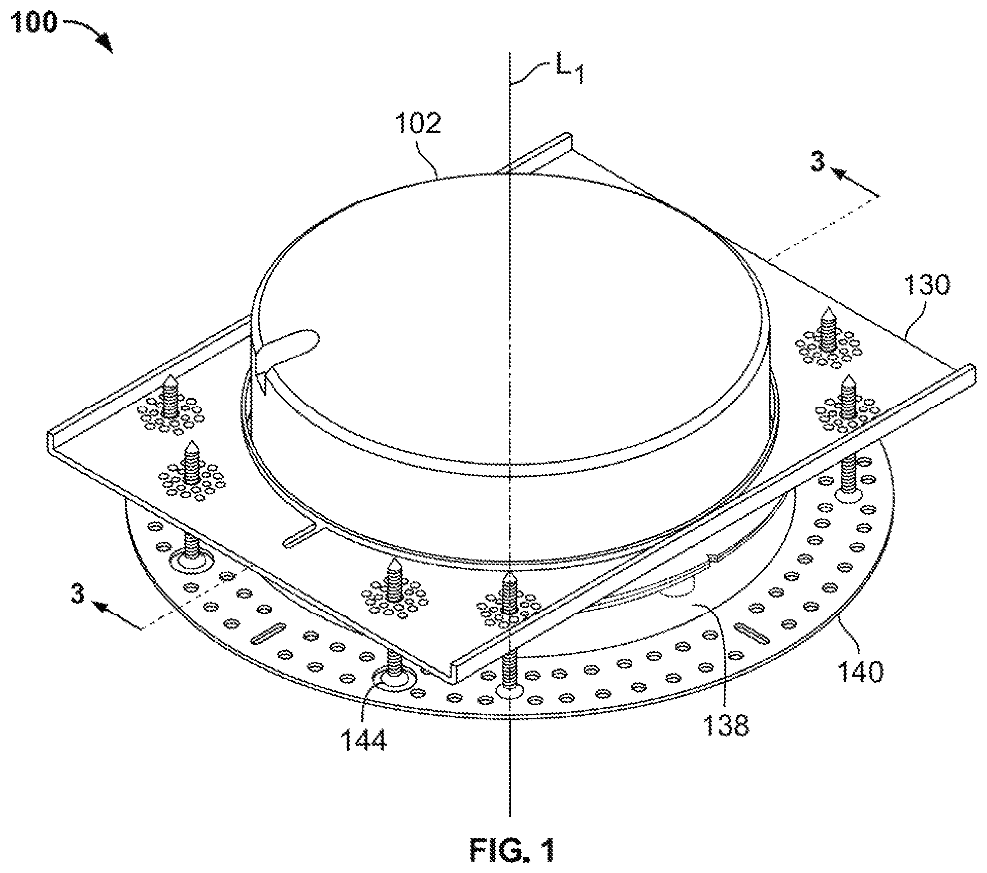 Patent US12104771 Figure 1 – Small aperture light emitting diode (“LED”) lighting