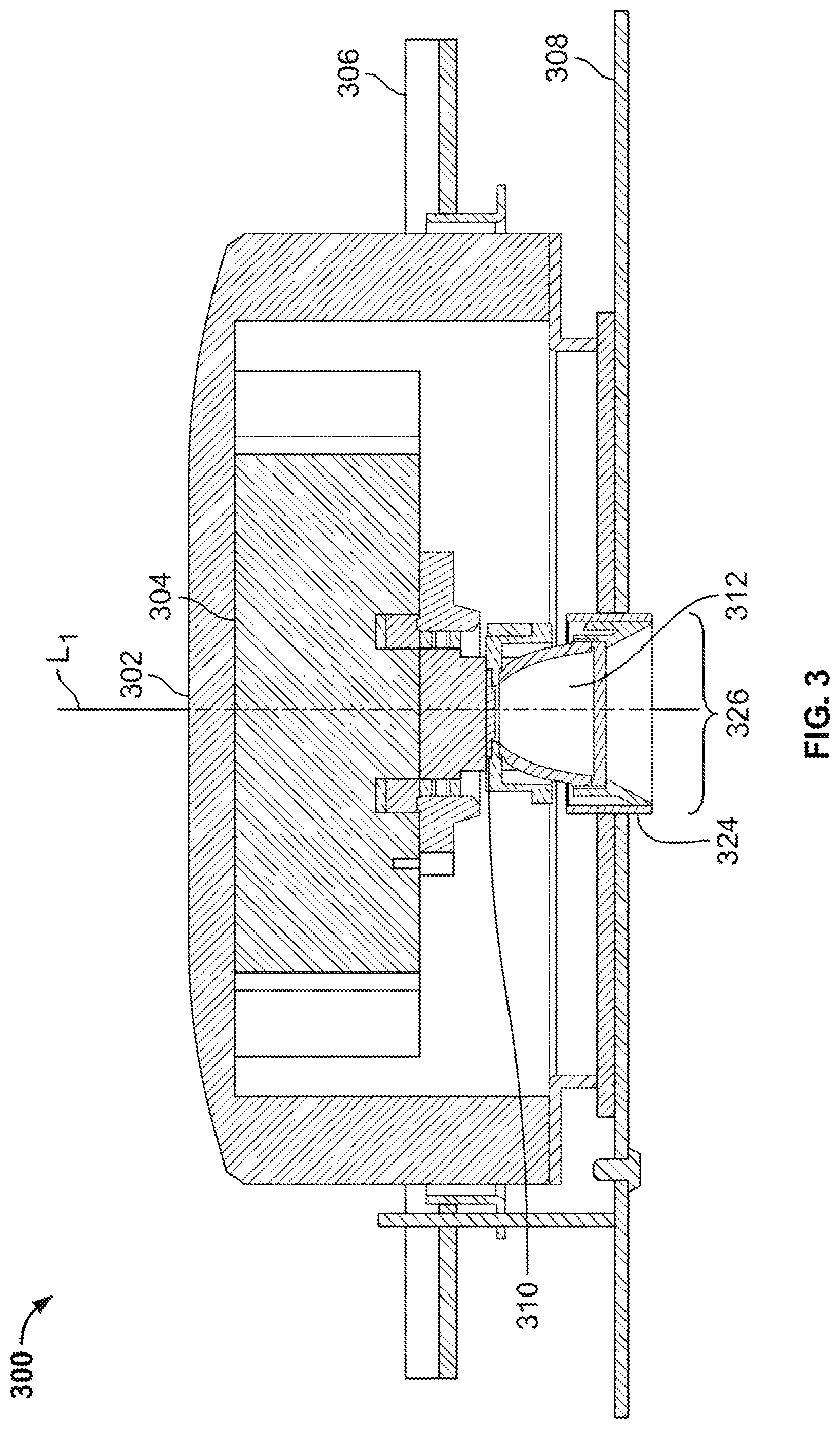 Patent US12104771 Figure 3 – Small aperture light emitting diode (“LED”) lighting