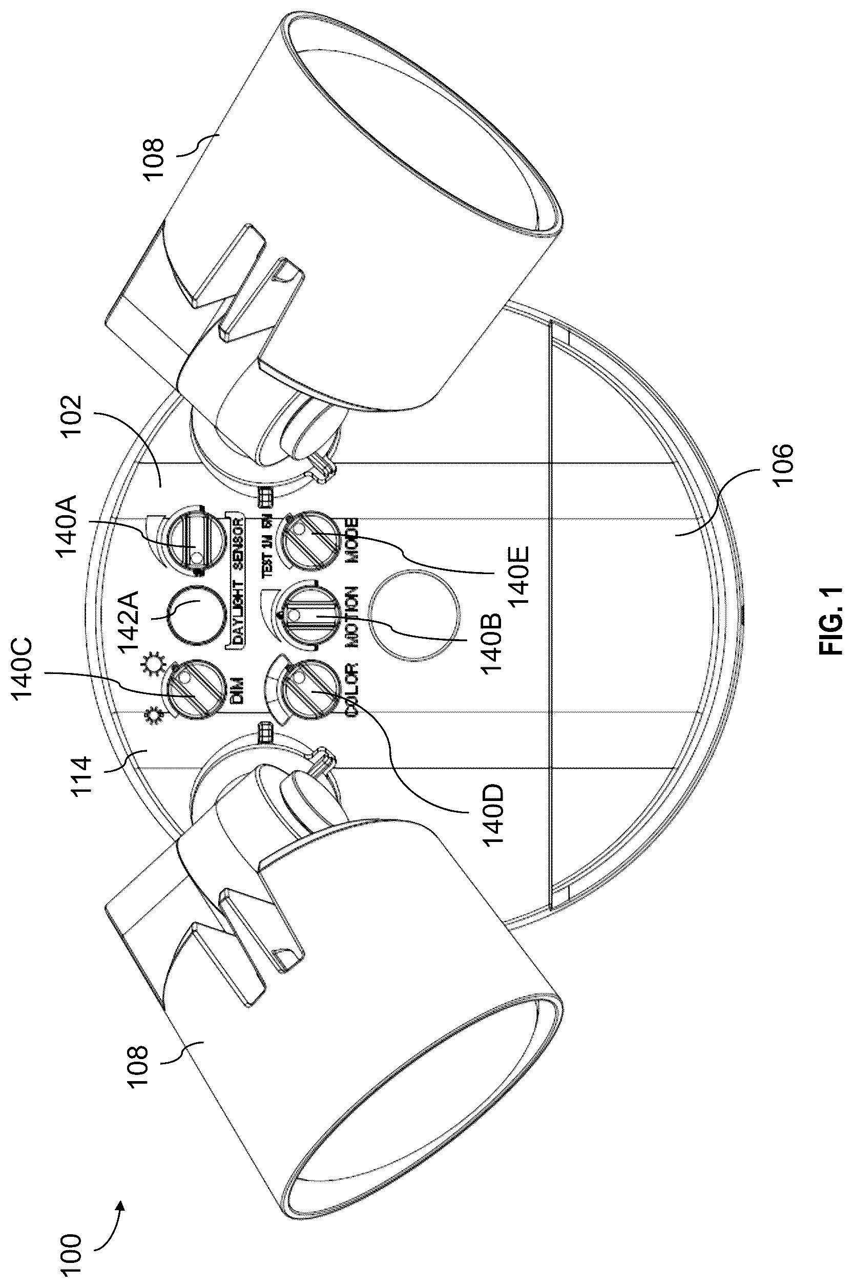 Patent US12104775 — Lighting system with improved sensor control — Figure 1