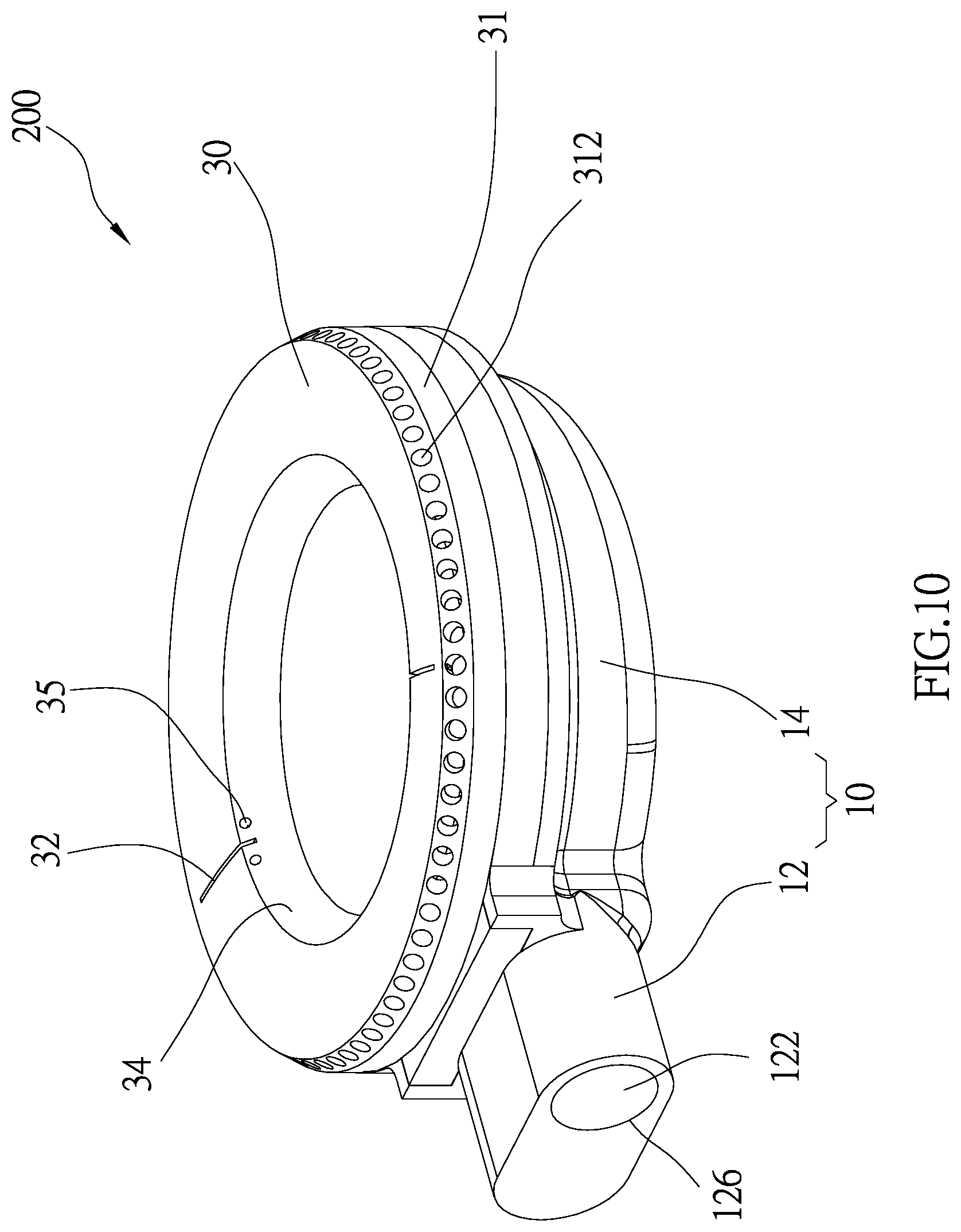 Patent US12104786 Figure 10 – Burner of gas stove