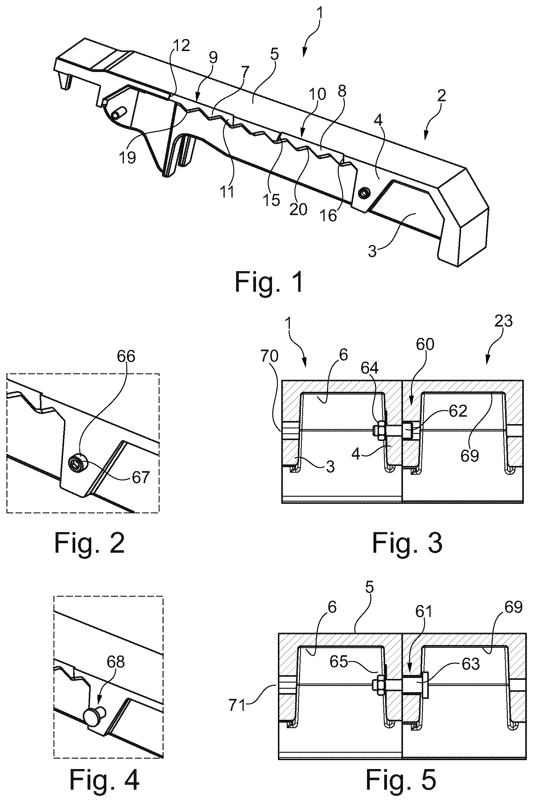 Patent US12104787 Figure 1 – Grate bar, grate bar arrangement, and method for operating a grate bar arrangement
