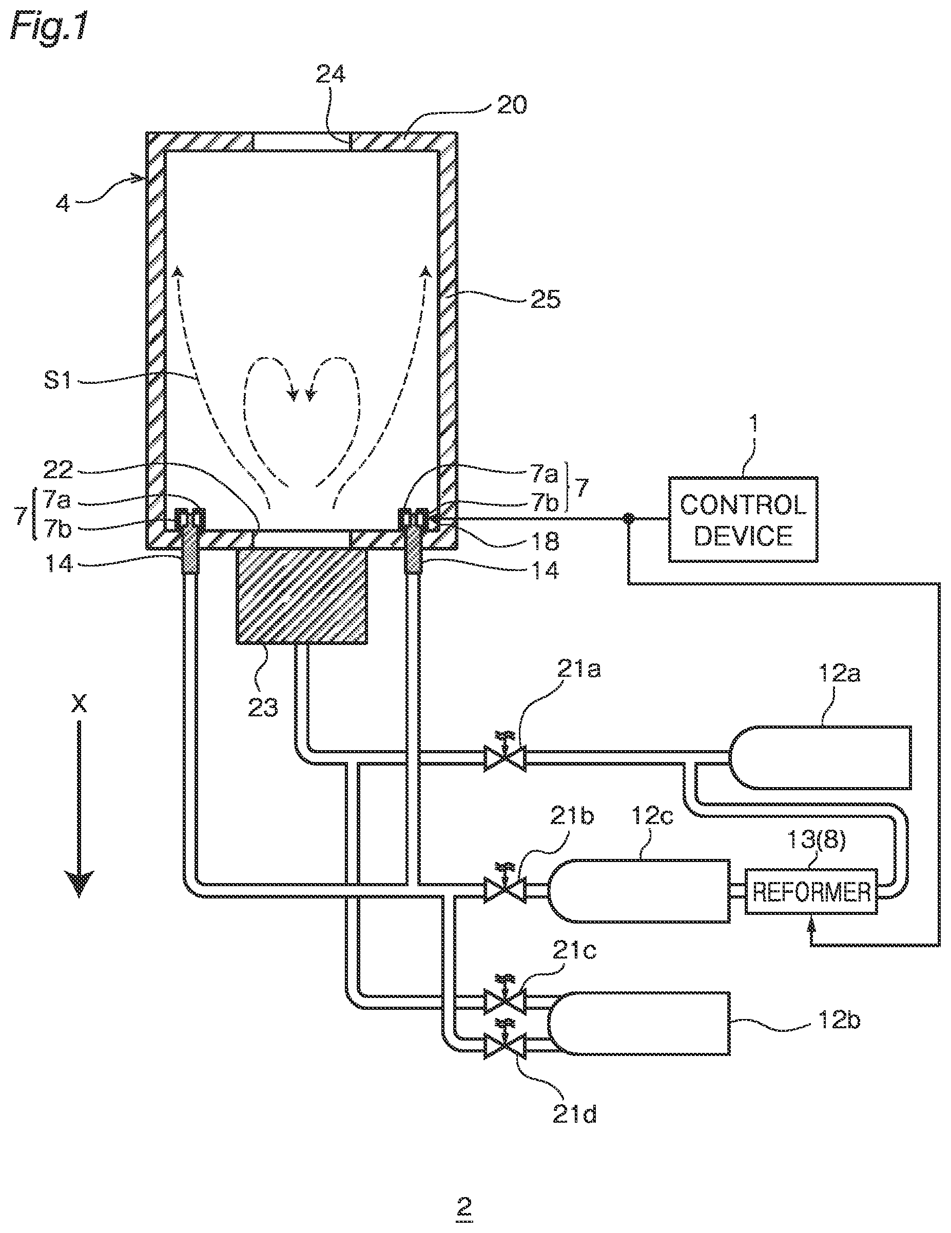 Patent US12104790 — Ammonia combustion method and ammonia combustion system — Figure 1