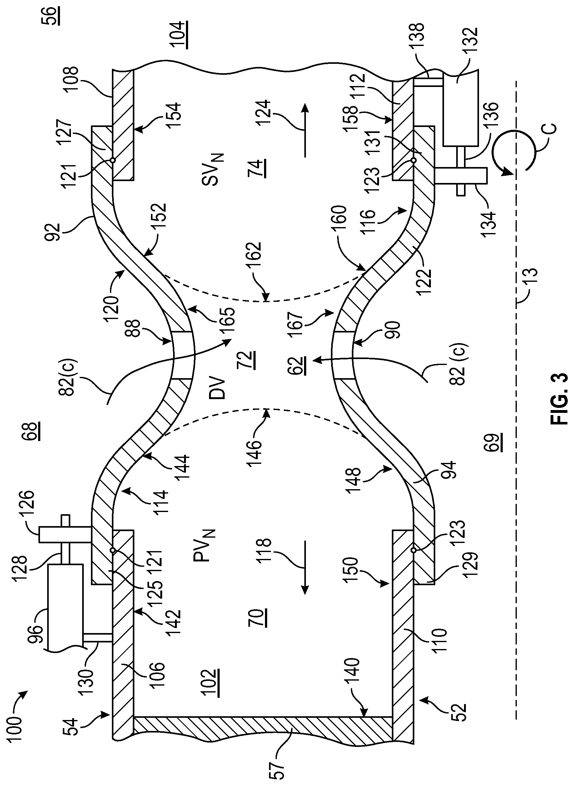 Patent US12104795 Figure 3 – Combustor with a variable primary zone combustion chamber
