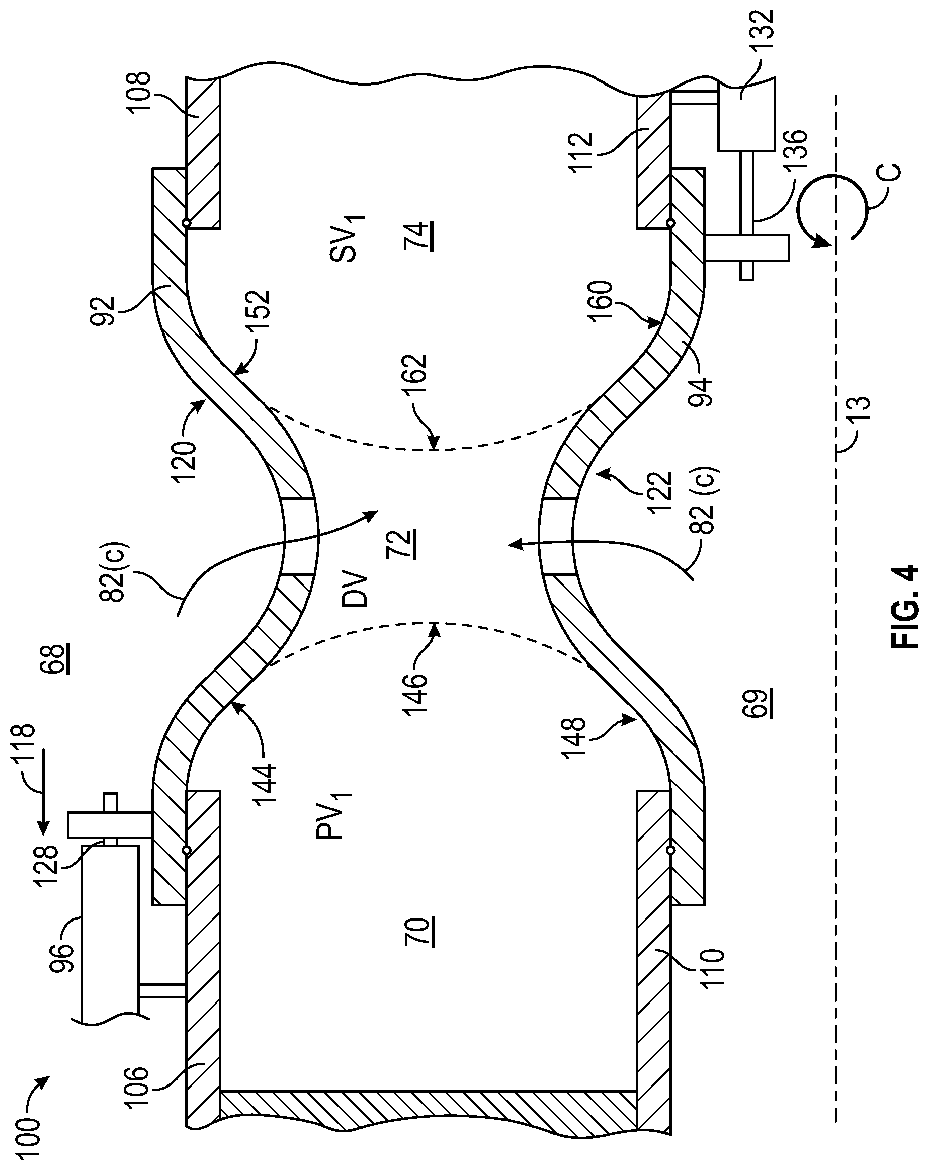 Patent US12104795 Figure 4 – Combustor with a variable primary zone combustion chamber