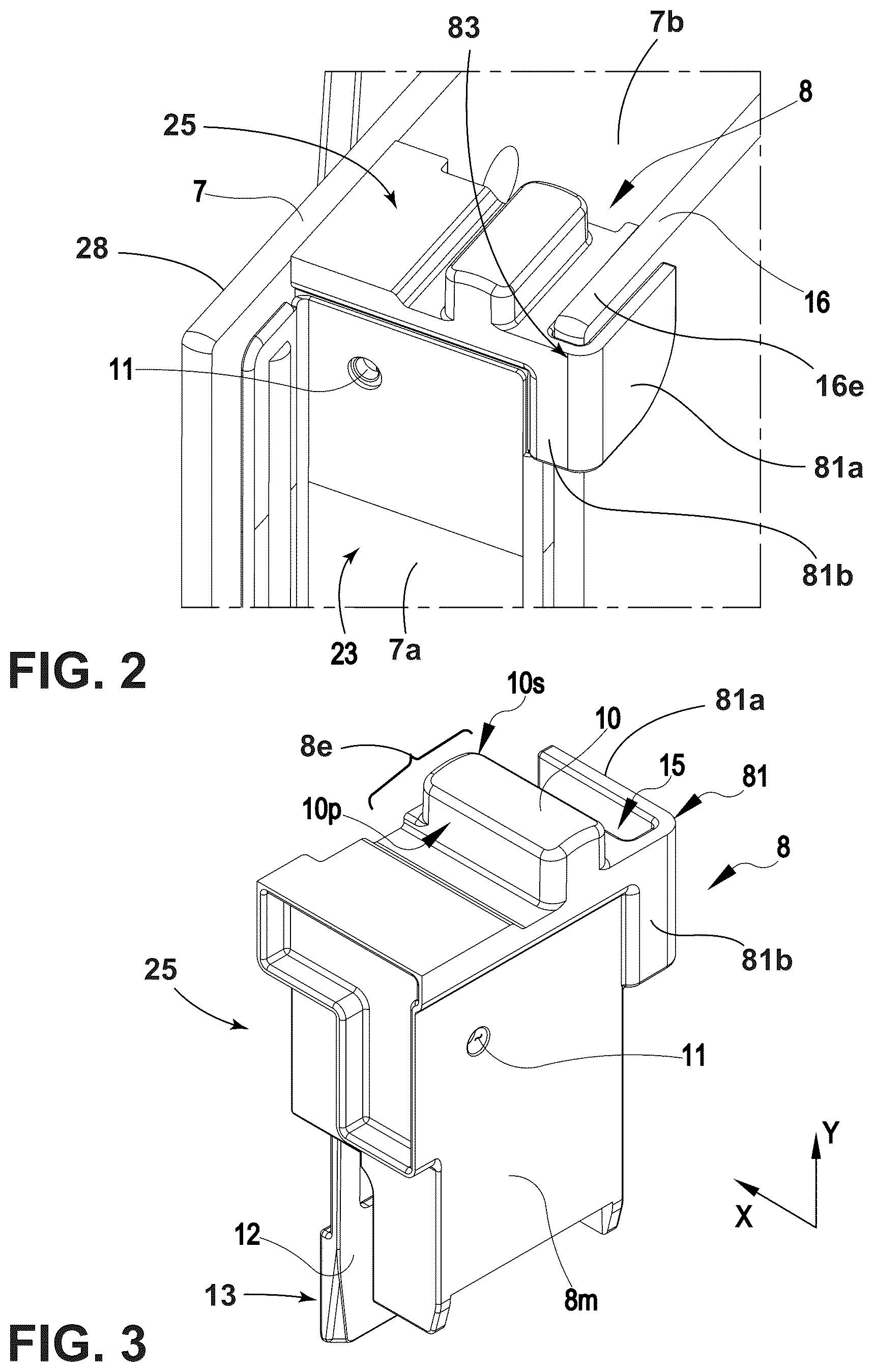 Patent US12104797 Figure 2 – Cooking appliance provided with a door latch assembly