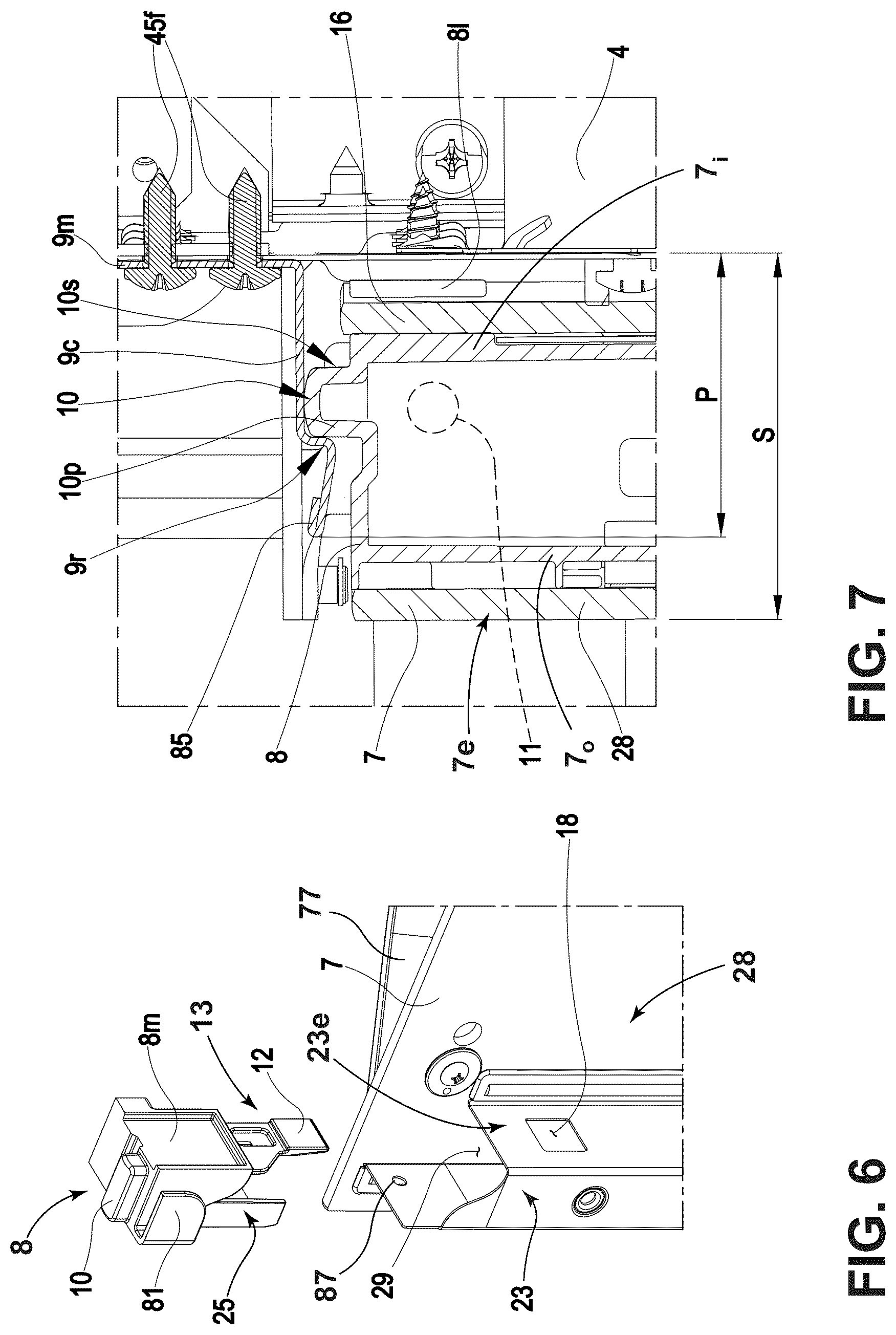 Patent US12104797 Figure 4 – Cooking appliance provided with a door latch assembly