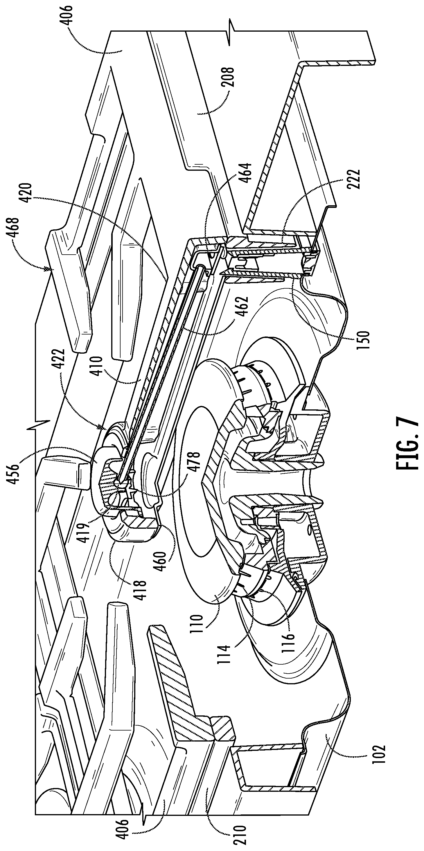 Patent US12104800 Figure 7 – Cooktop appliance with a cantilevered temperature sensor