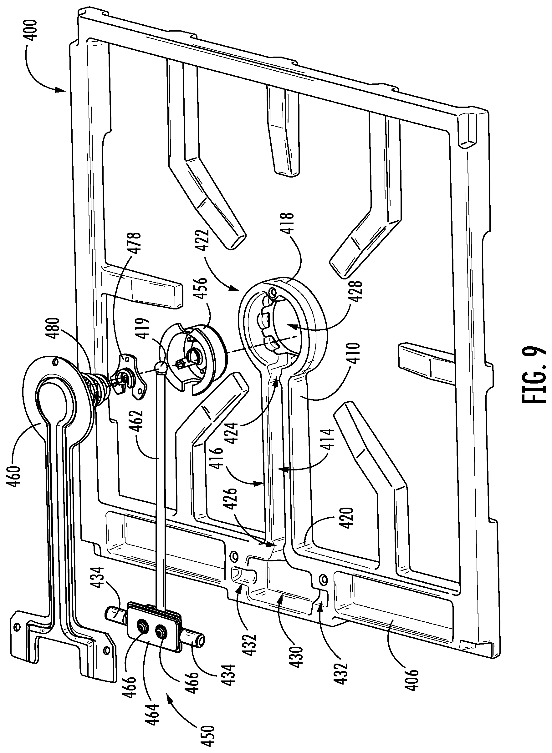 Patent US12104800 Figure 9 – Cooktop appliance with a cantilevered temperature sensor
