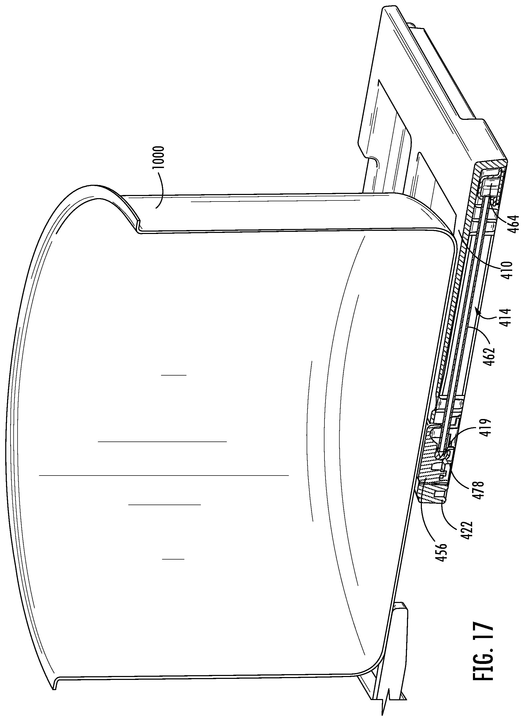 Patent US12104800 Figure 17 – Cooktop appliance with a cantilevered temperature sensor