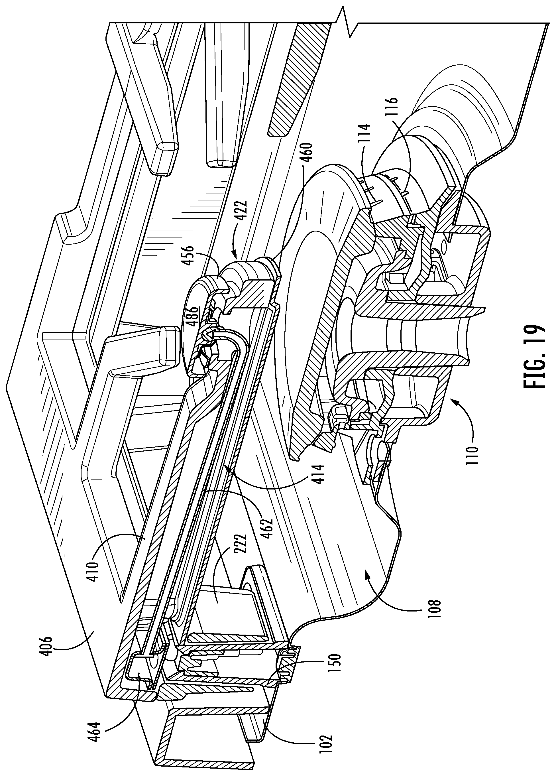 Patent US12104800 Figure 19 – Cooktop appliance with a cantilevered temperature sensor