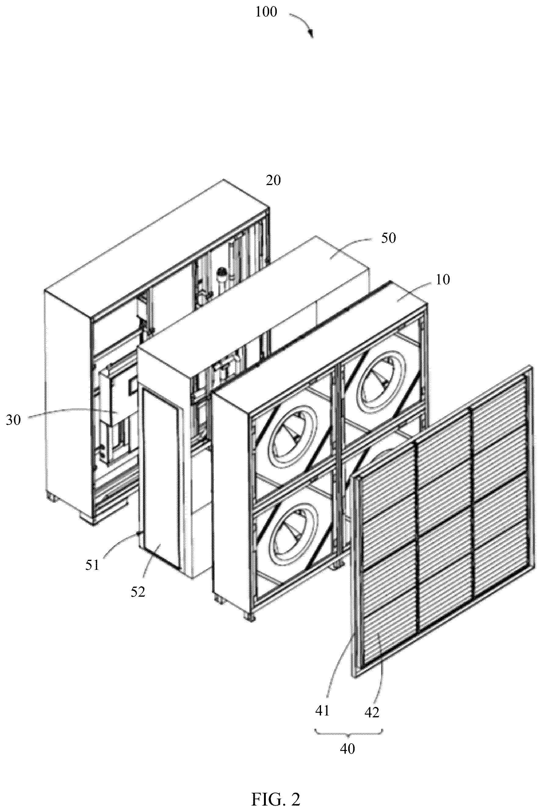 Patent US12104804 Figure 2 – Ventilation wall system and data center