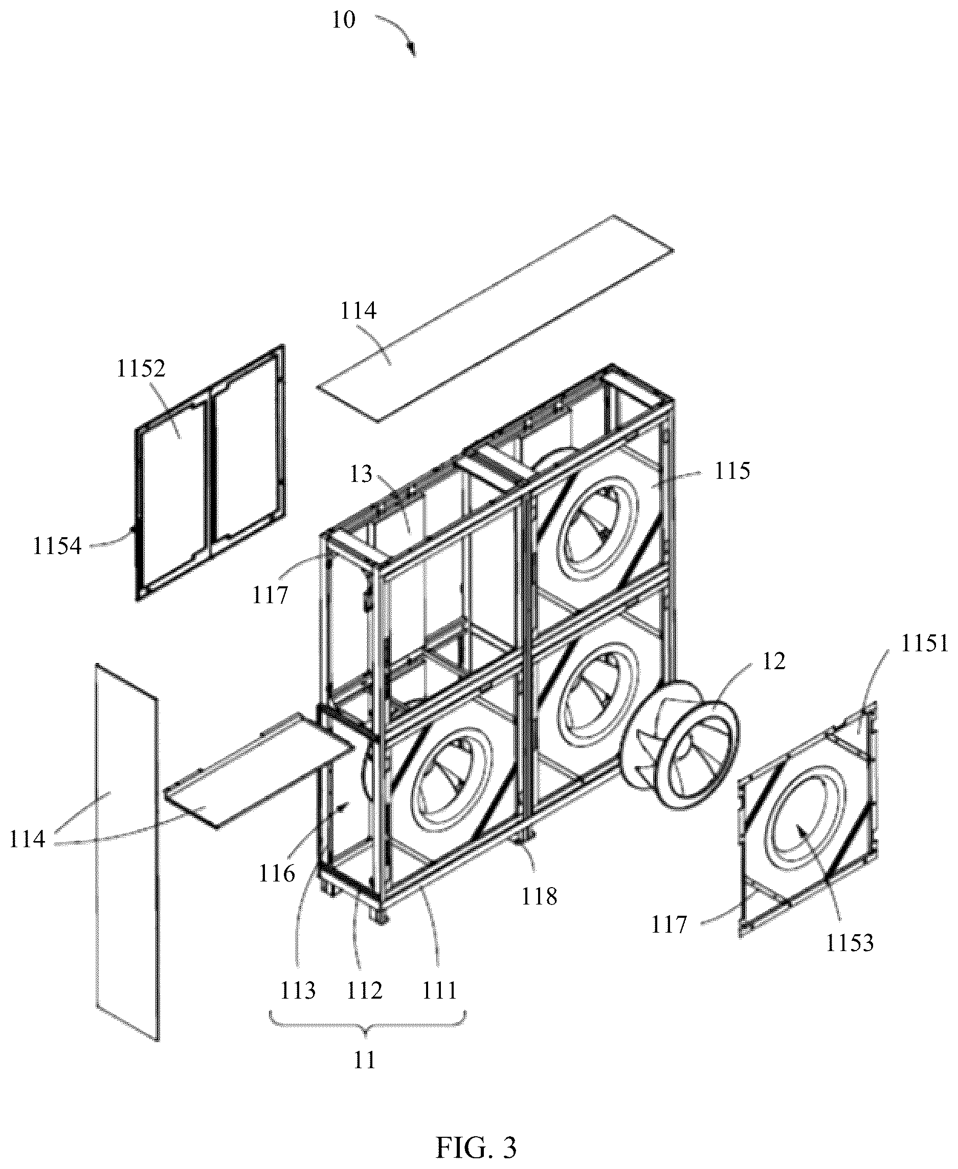 Patent US12104804 Figure 3 – Ventilation wall system and data center