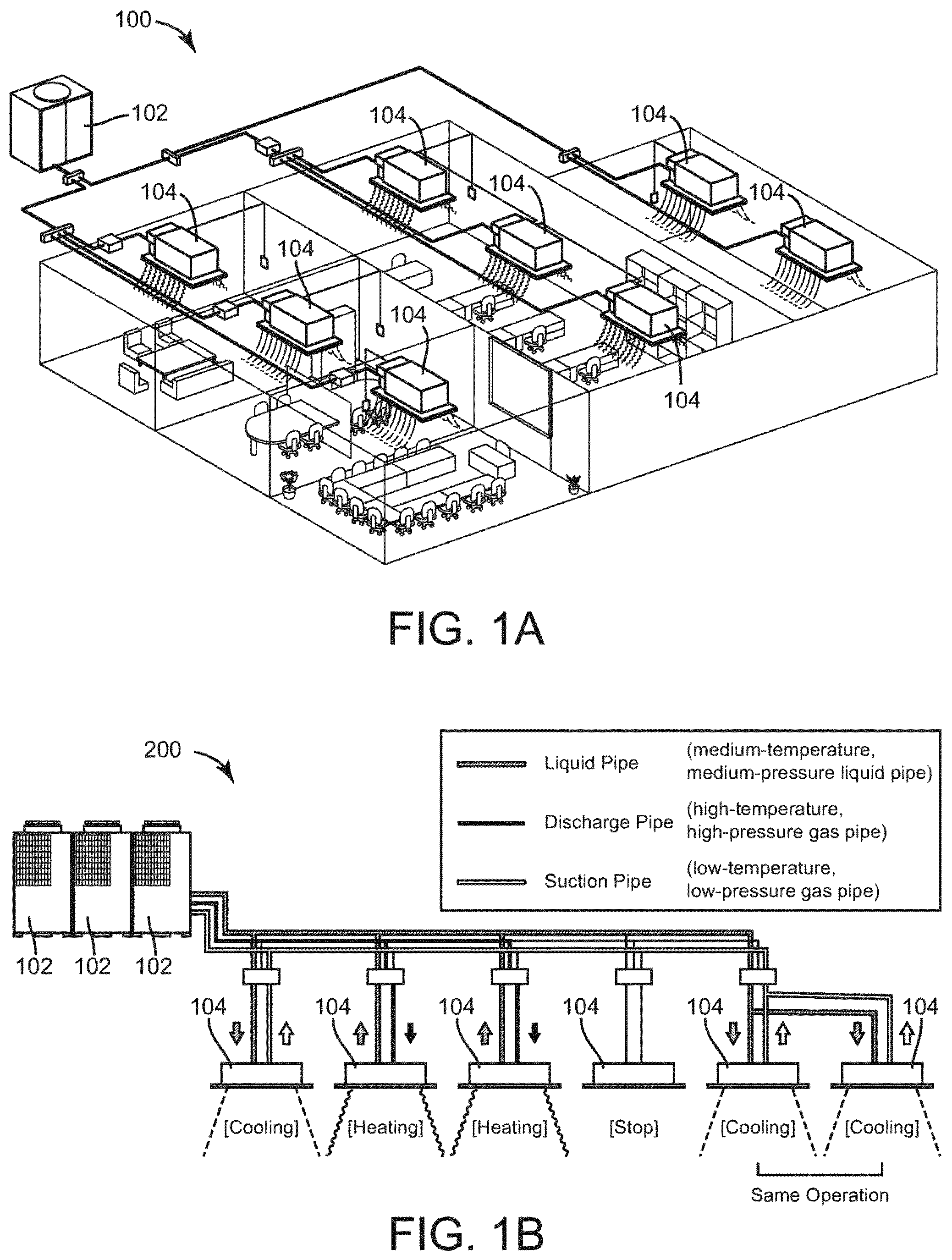 Patent US12104812 Figure 1 – Variable refrigerant flow system with zone grouping control feasibility estimation
