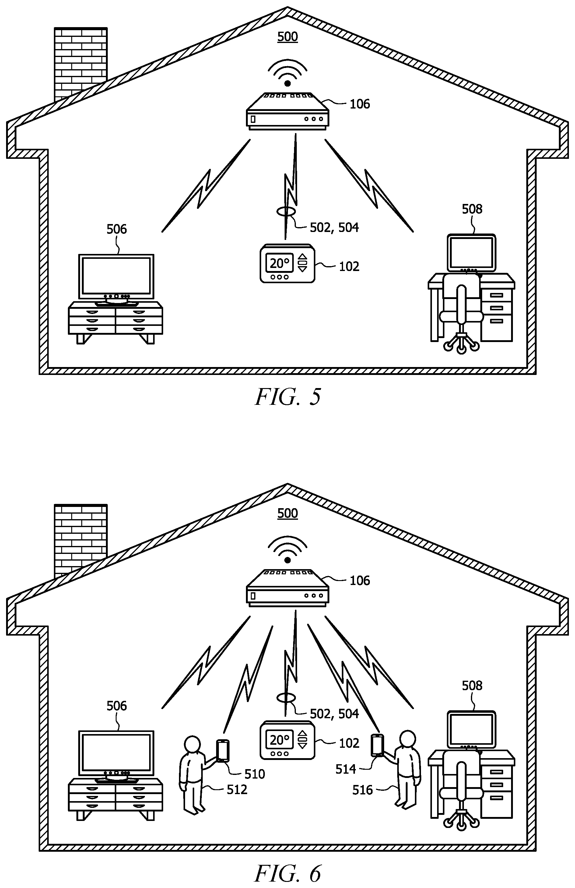 Patent US12104815 Figure 5 – Occupancy tracking using environmental information