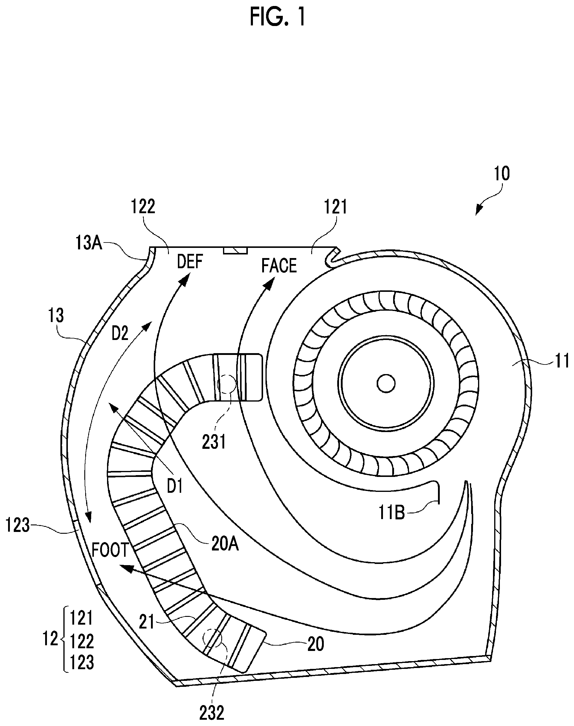 Patent US12104819 Figure 1 – Air-conditioning unit, heat exchanger, and air conditioner