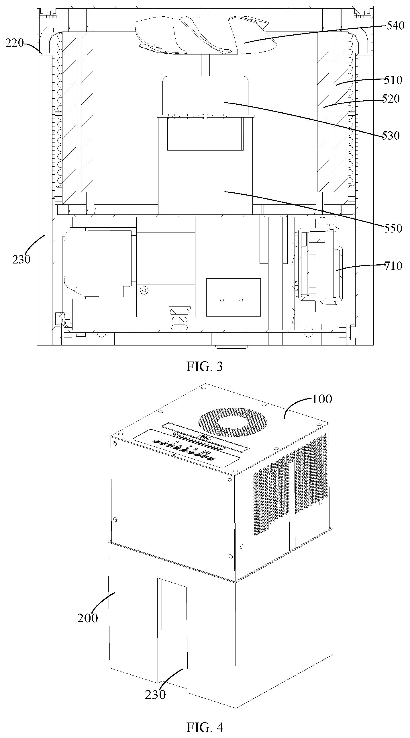 Patent US12104822 Figure 2 – Dehumidifier with nesting water tank