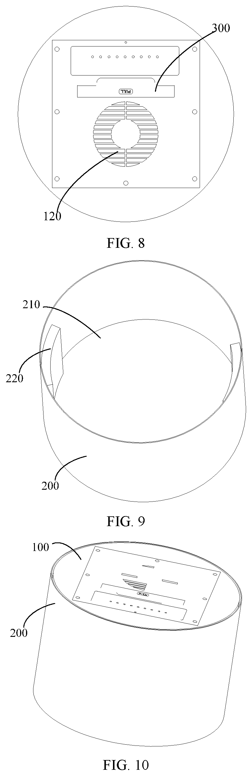 Patent US12104822 Figure 5 – Dehumidifier with nesting water tank