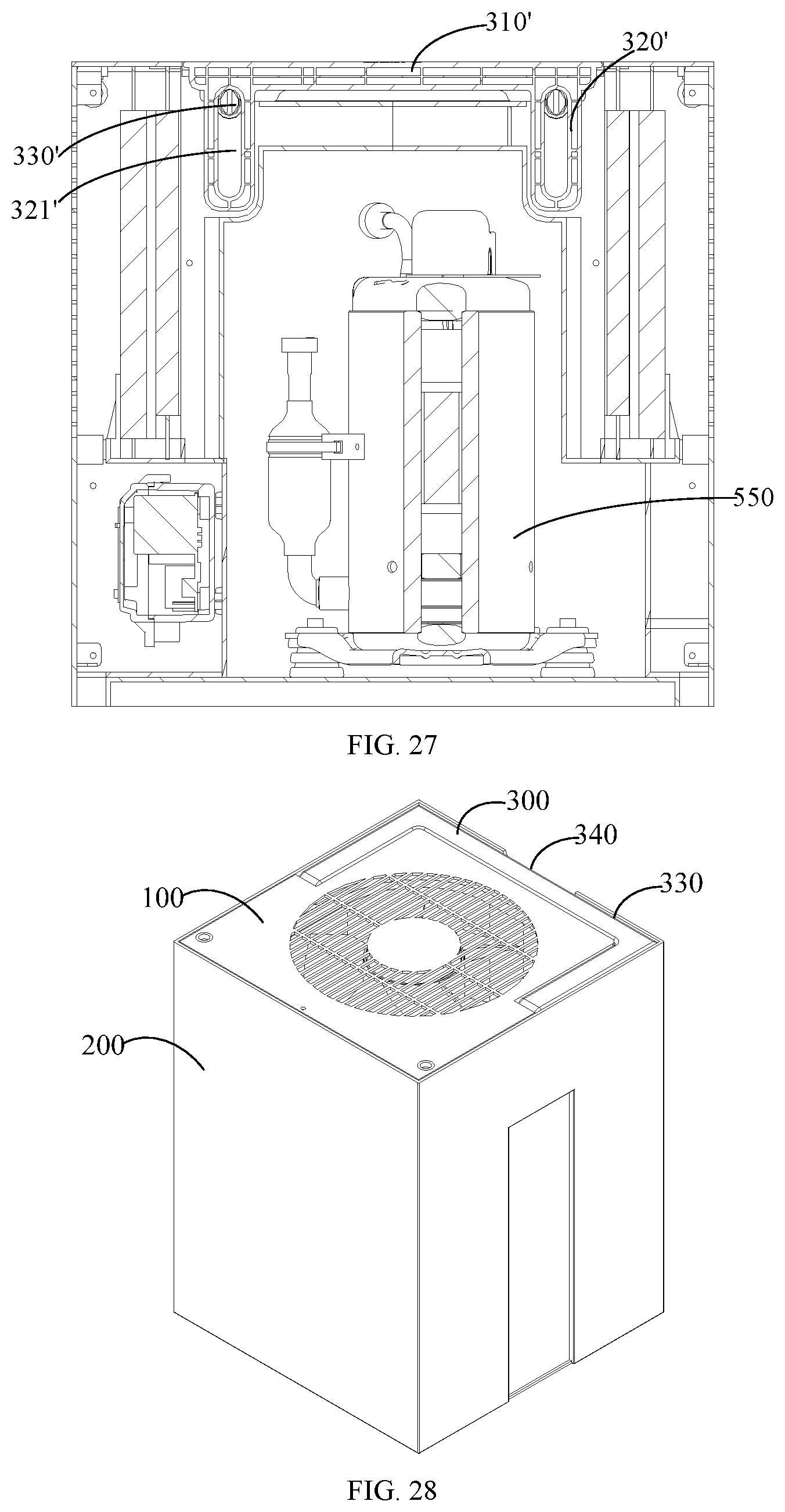 Patent US12104822 Figure 14 – Dehumidifier with nesting water tank