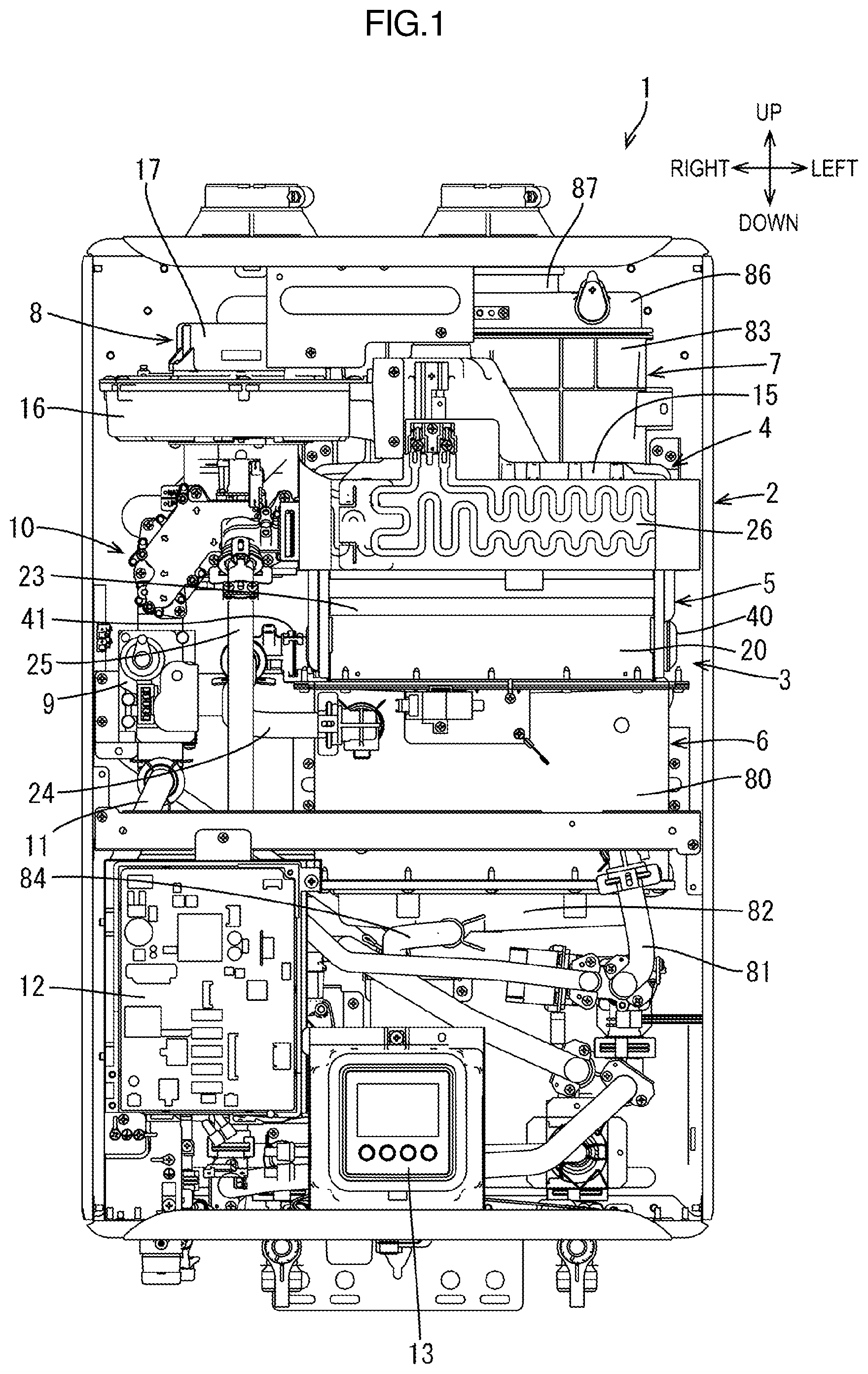 Patent US12104825 Figure 1 – Heat exchanger and water heater