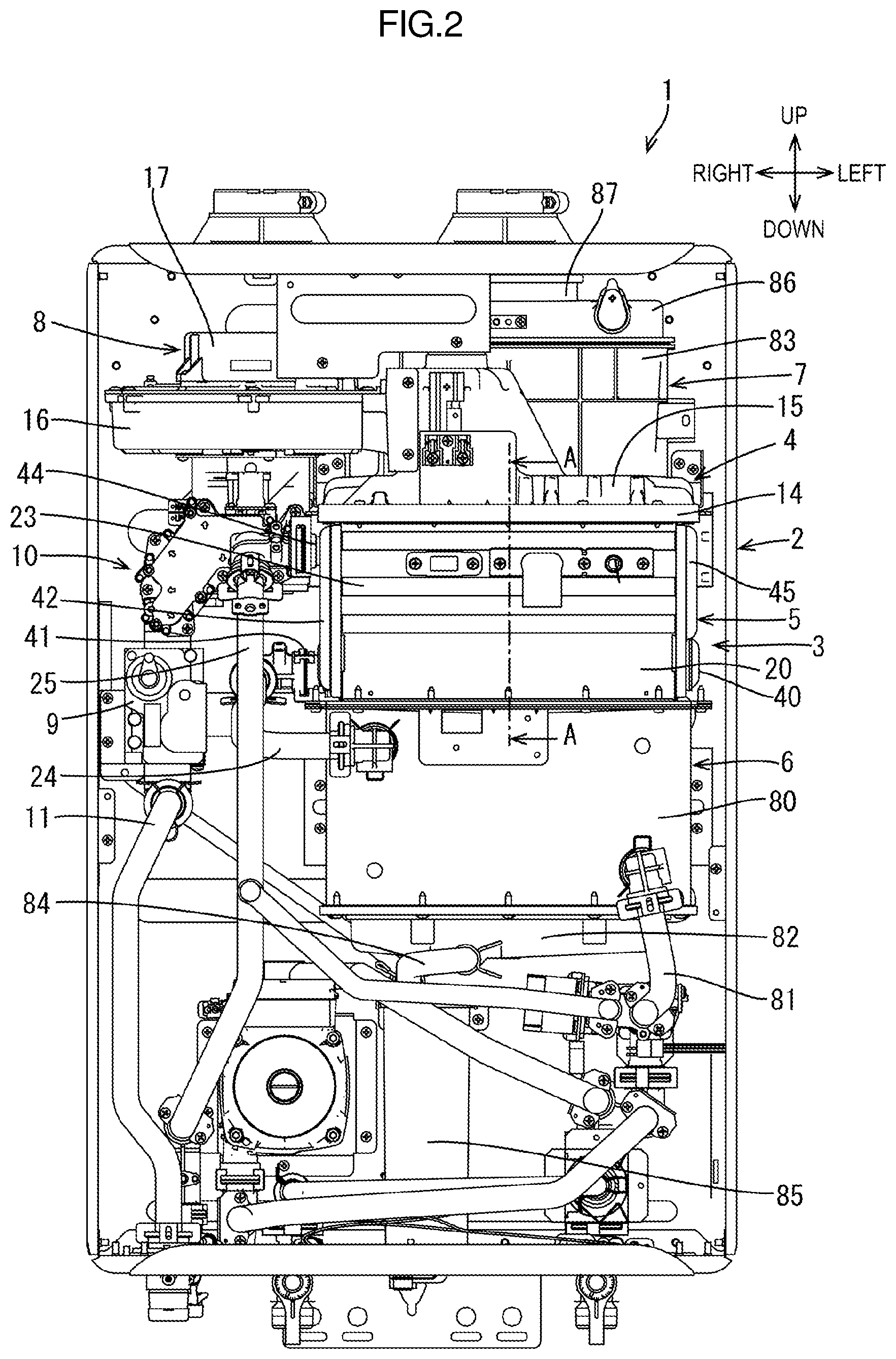 Patent US12104825 Figure 2 – Heat exchanger and water heater