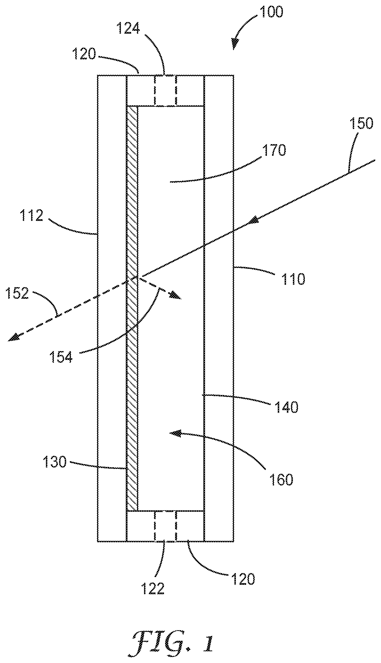 Patent US12104827 Figure 1 – Hybrid solar window and IR absorbing assemblies