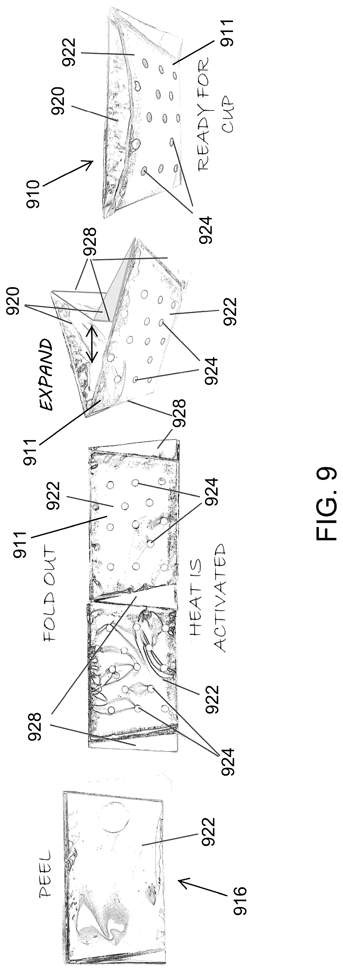 Patent US12104829 Figure 9 – Disposable devices for heating beverage containers