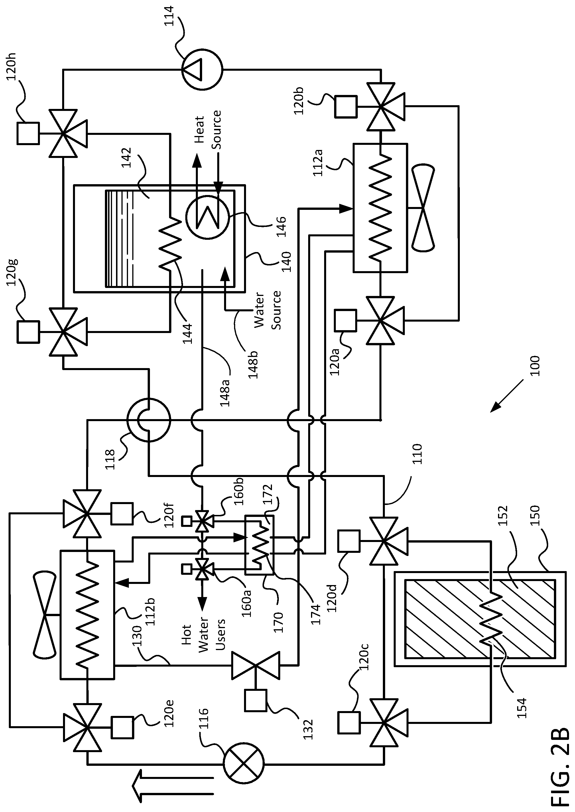 Patent US12104830 Figure 4 – Thermal energy reservoirs and heat pump systems