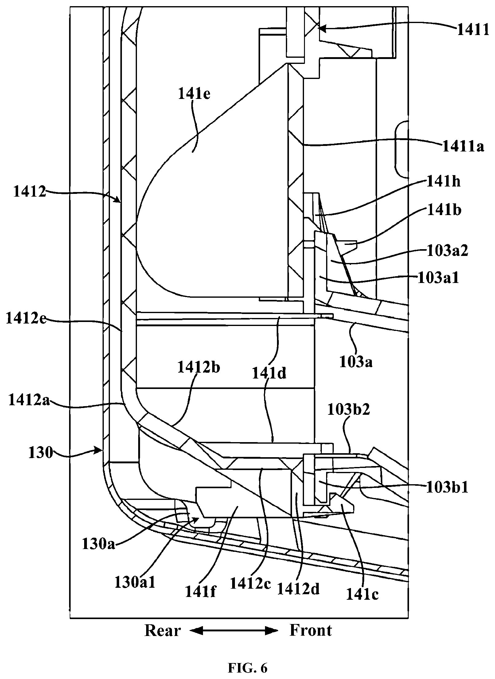 Patent US12104842 Figure 5 – Refrigerator having centrifugal fan with volute