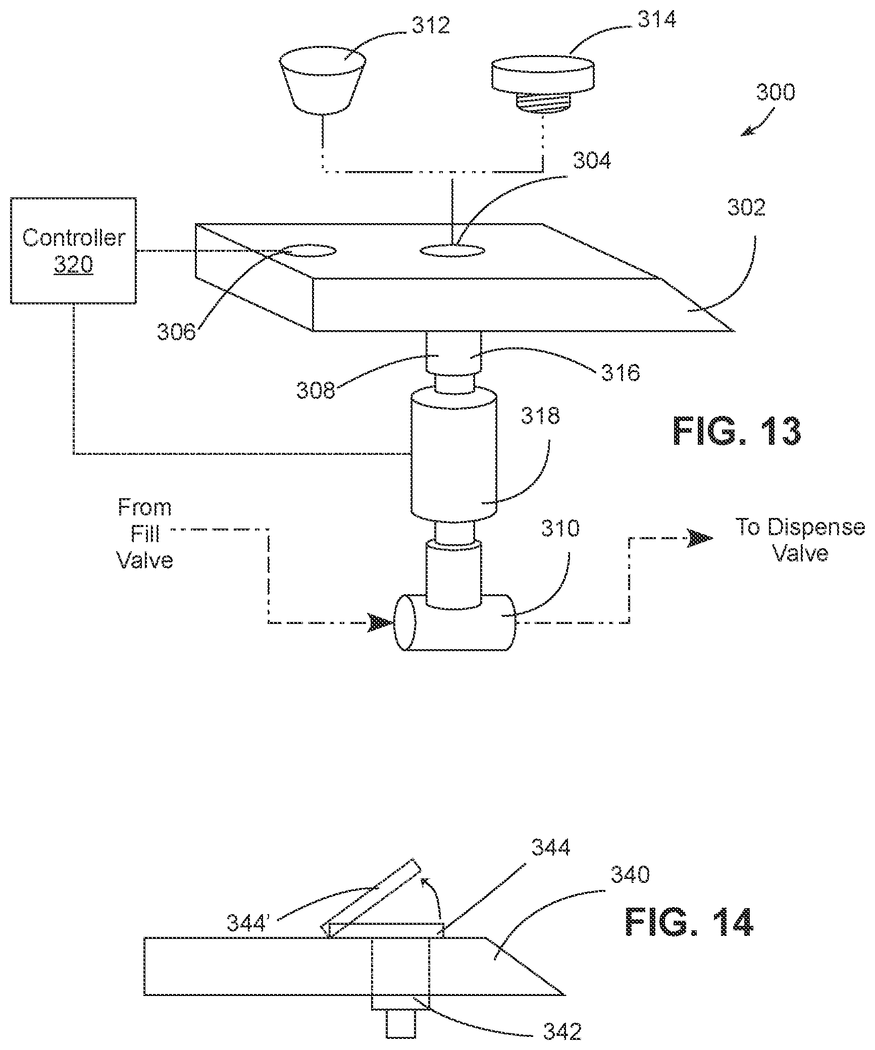 Patent US12104846 Figure 7 – Refrigerator with quick fill dispenser incorporating removable fluid storage receptacle and combined inlet/outlet