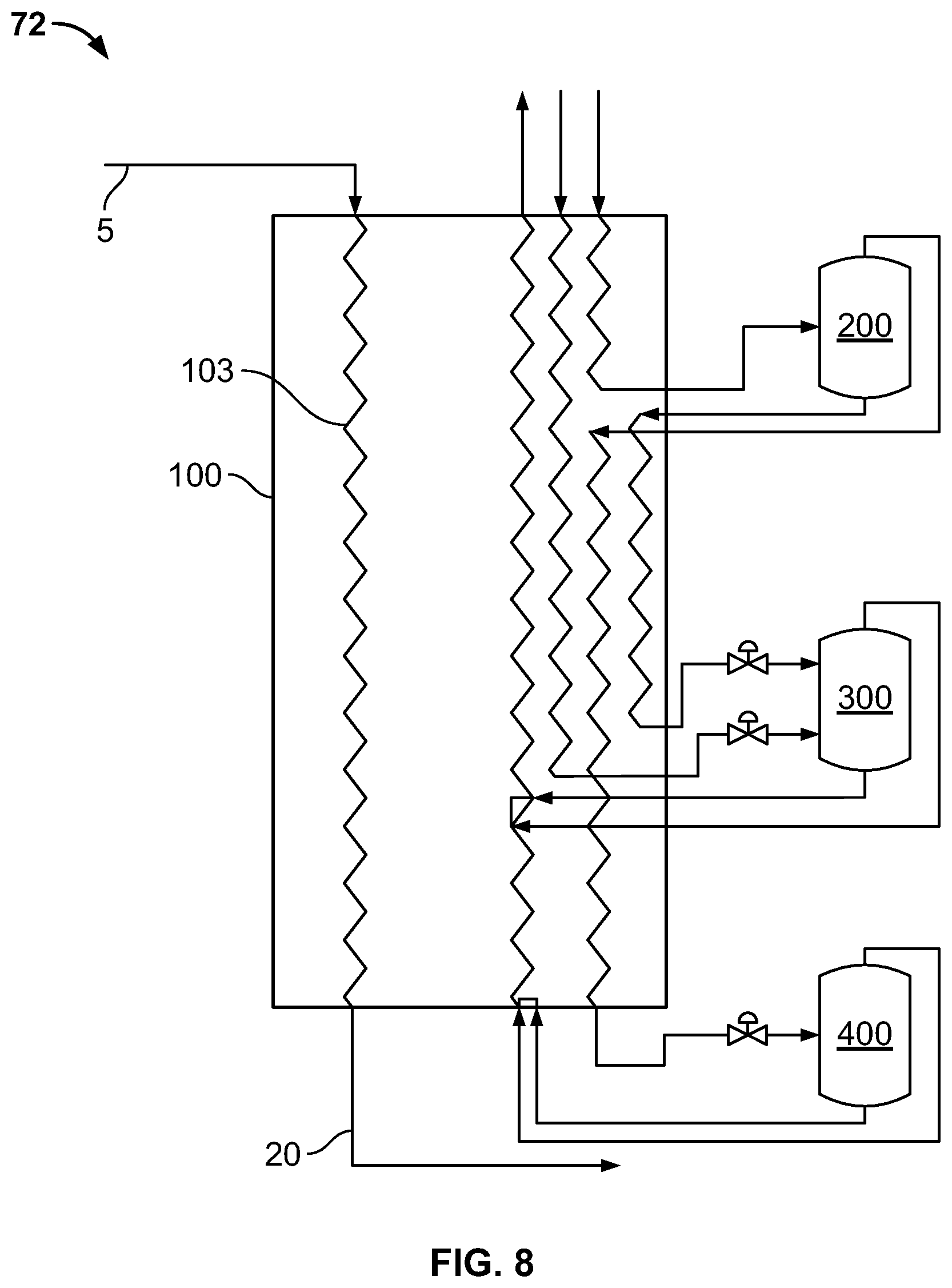 Patent US12104849 Figure 8 – Mixed refrigerant system and method