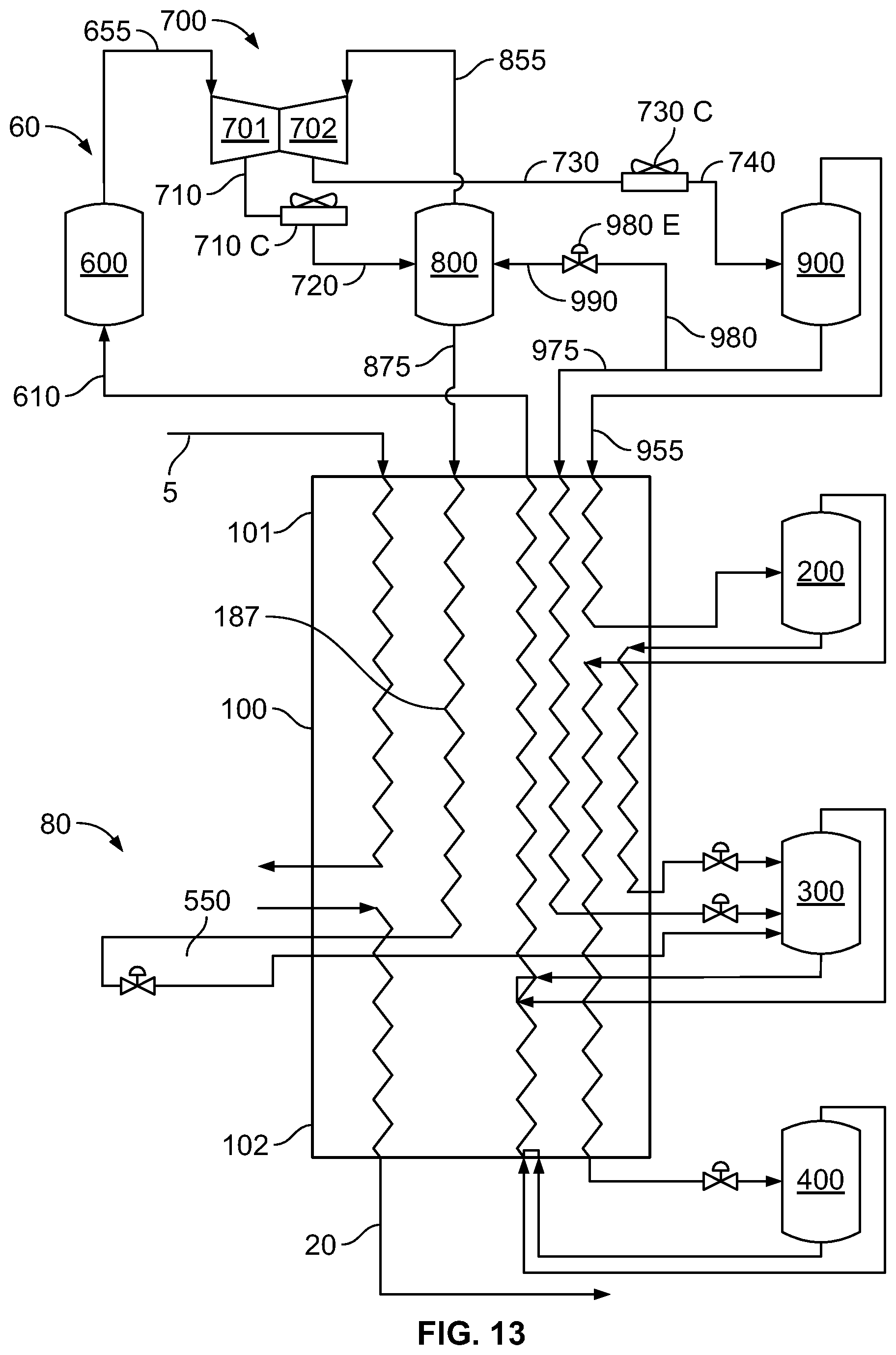 Patent US12104849 Figure 12 – Mixed refrigerant system and method