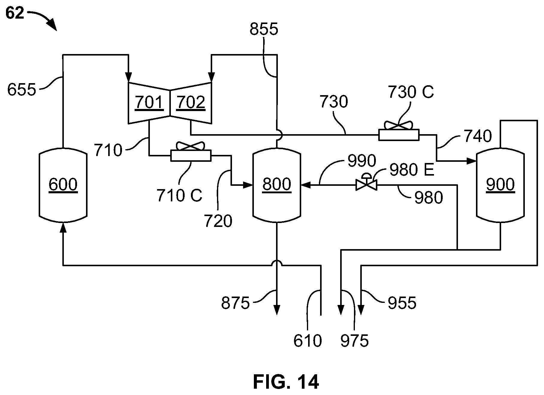 Patent US12104849 Figure 13 – Mixed refrigerant system and method
