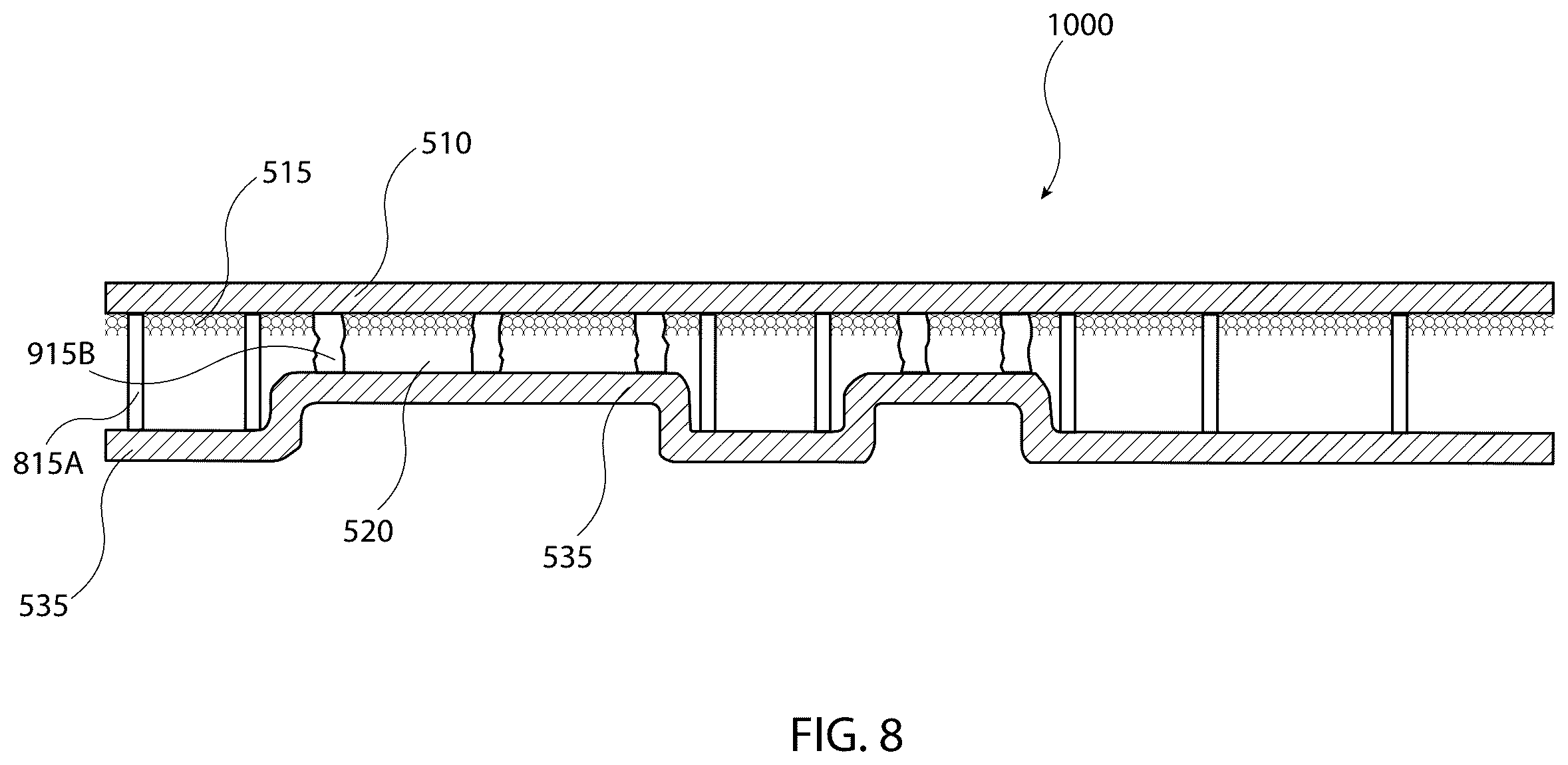 Patent US12104856 Figure 8 – Method and device for optimization of vapor transport in a thermal ground plane using void space in mobile systems