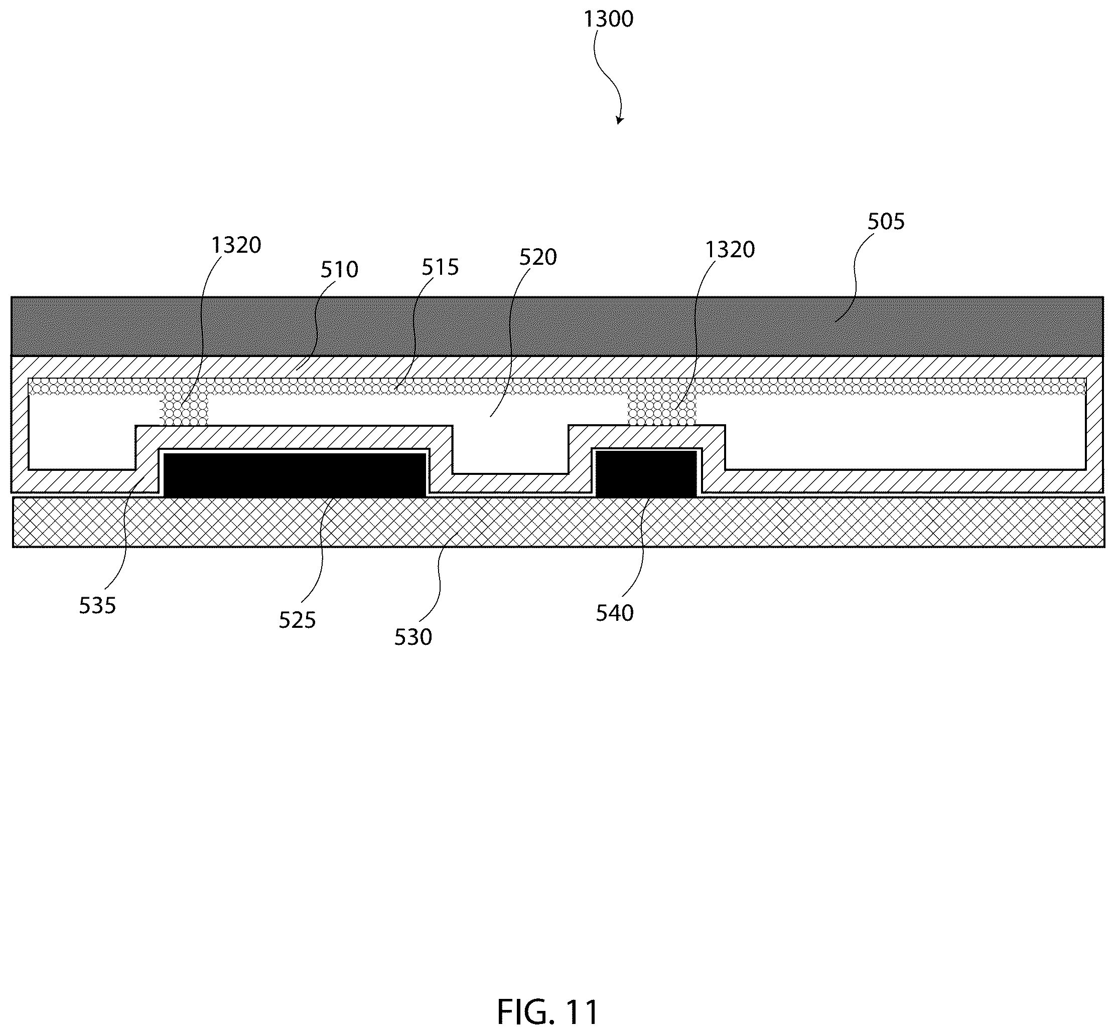 Patent US12104856 Figure 11 – Method and device for optimization of vapor transport in a thermal ground plane using void space in mobile systems