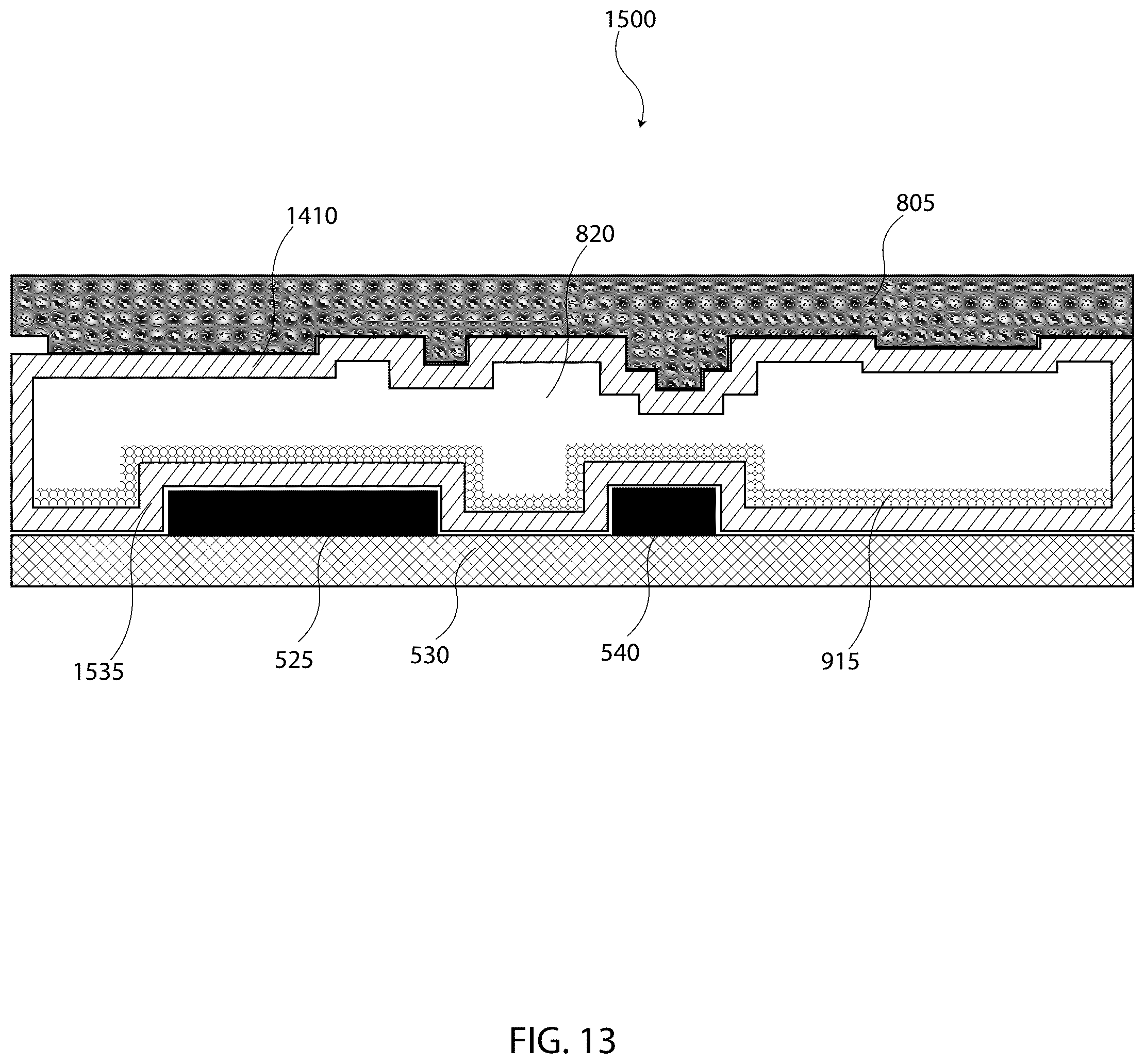 Patent US12104856 Figure 13 – Method and device for optimization of vapor transport in a thermal ground plane using void space in mobile systems