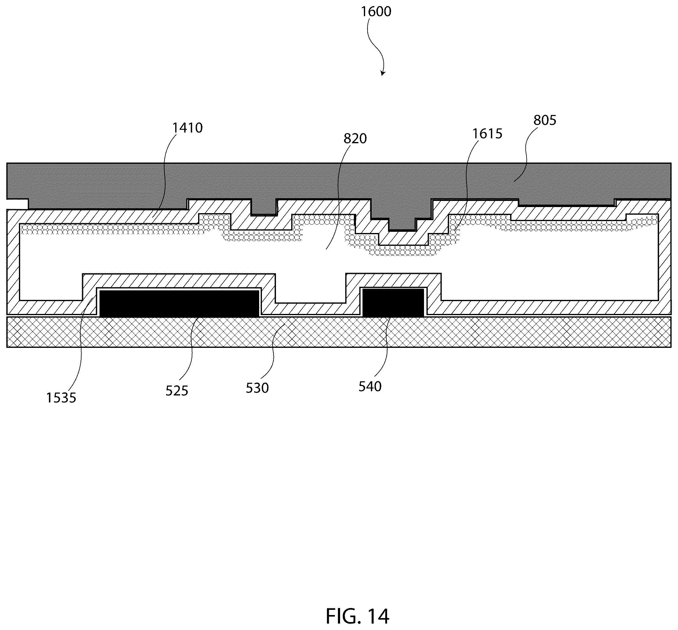 Patent US12104856 Figure 14 – Method and device for optimization of vapor transport in a thermal ground plane using void space in mobile systems
