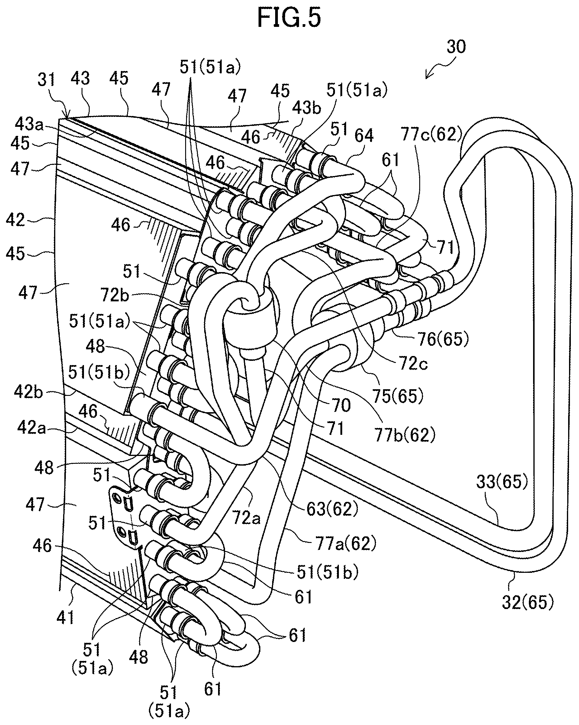 Patent US12104862 Figure 5 – Heat exchanger and air-conditioning apparatus