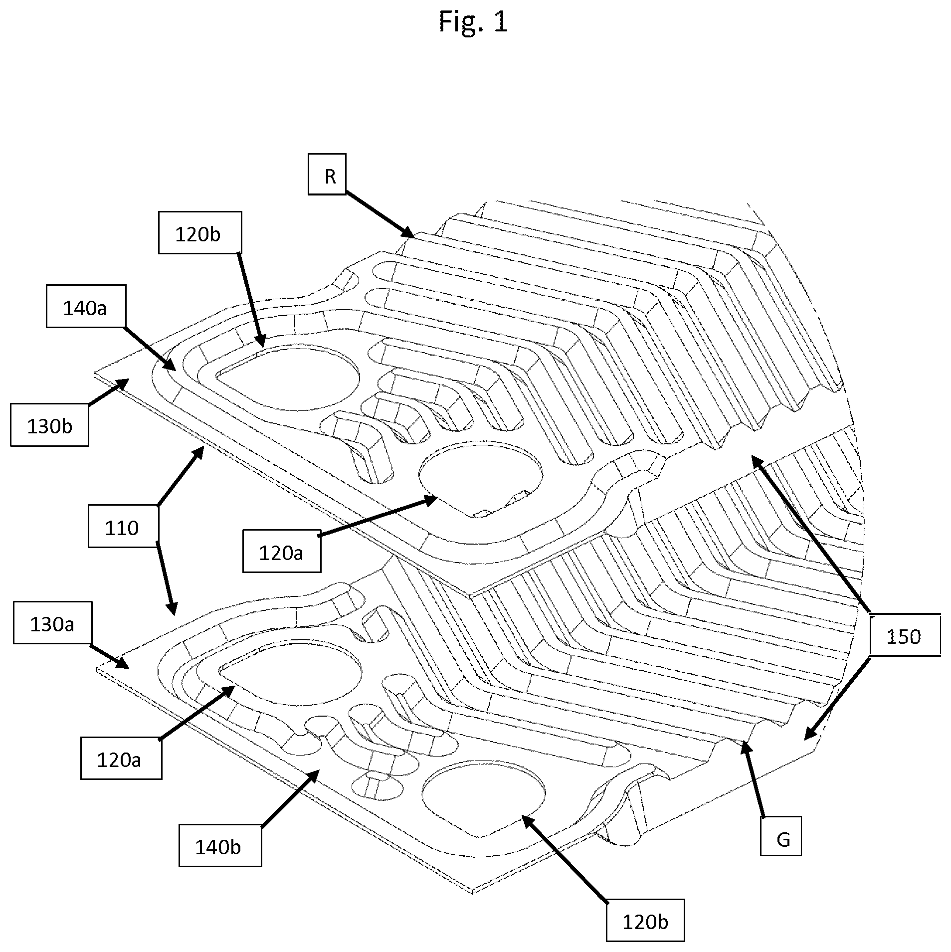 Patent US12104863 Figure 1 – Heat exchanger