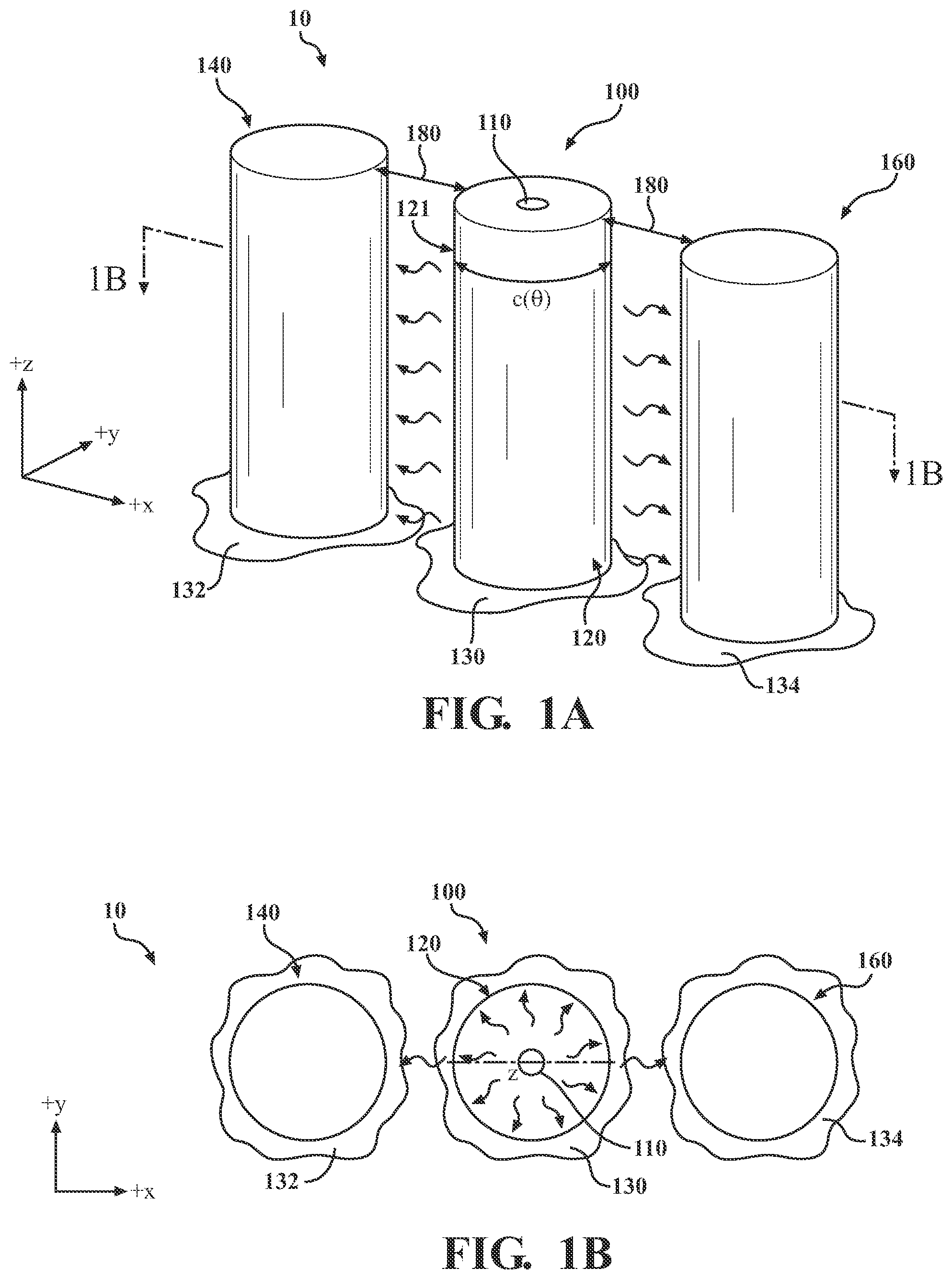Patent US12104864 — Thermal metamaterials for directional emission in heat transfer systems — Figure 1