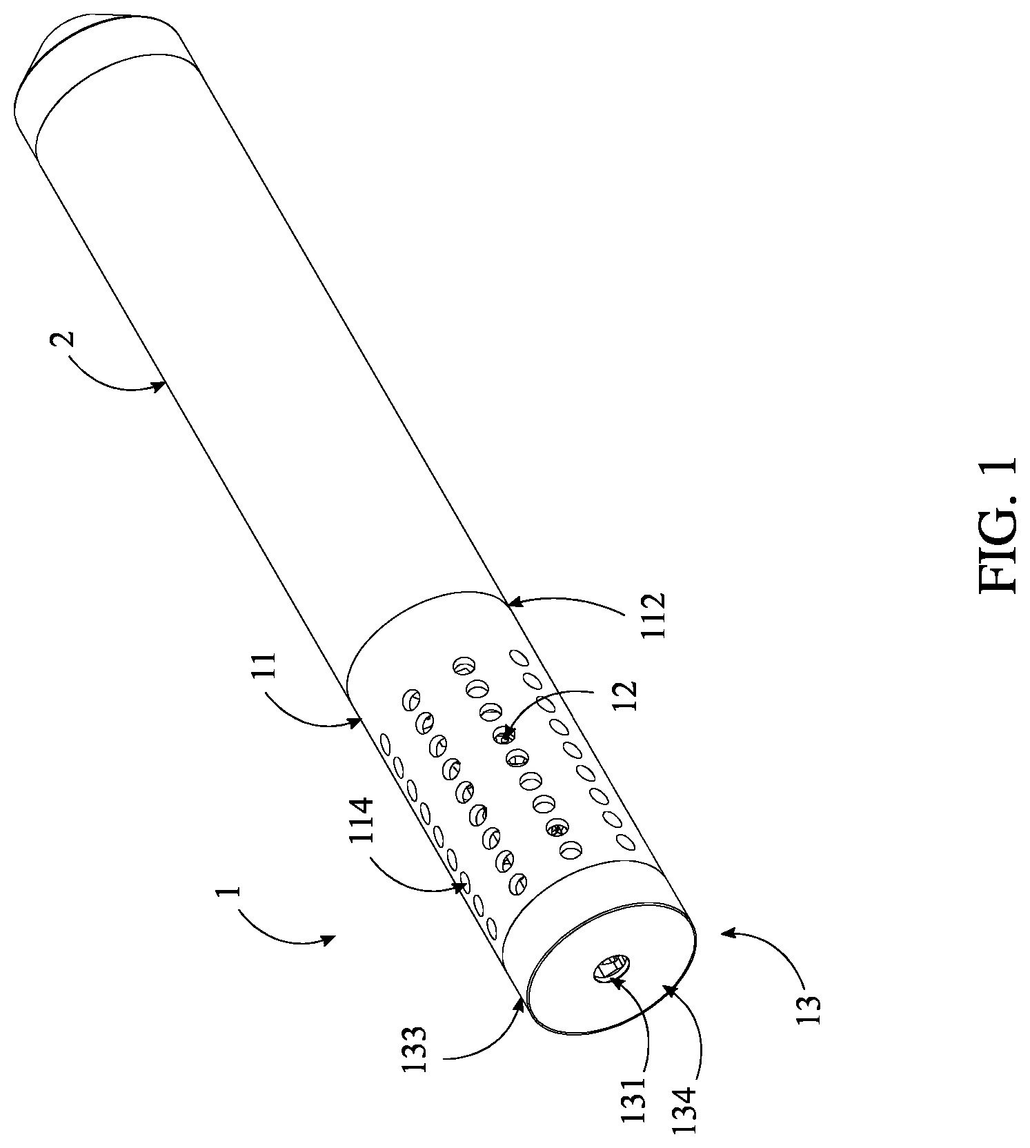 Patent US12104868 — Wet muzzle device — Figure 1