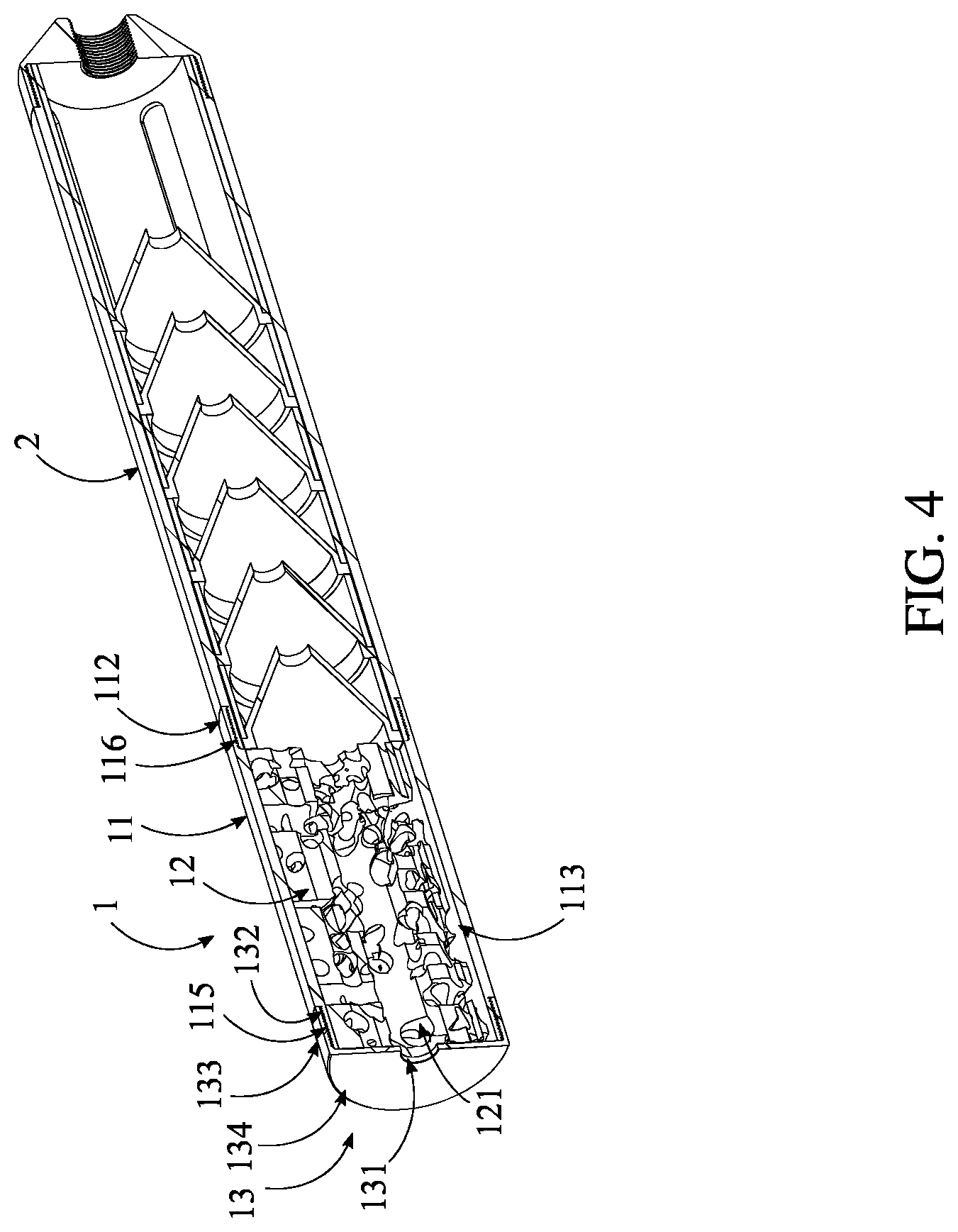 Patent US12104868 Figure 4 – Wet muzzle device